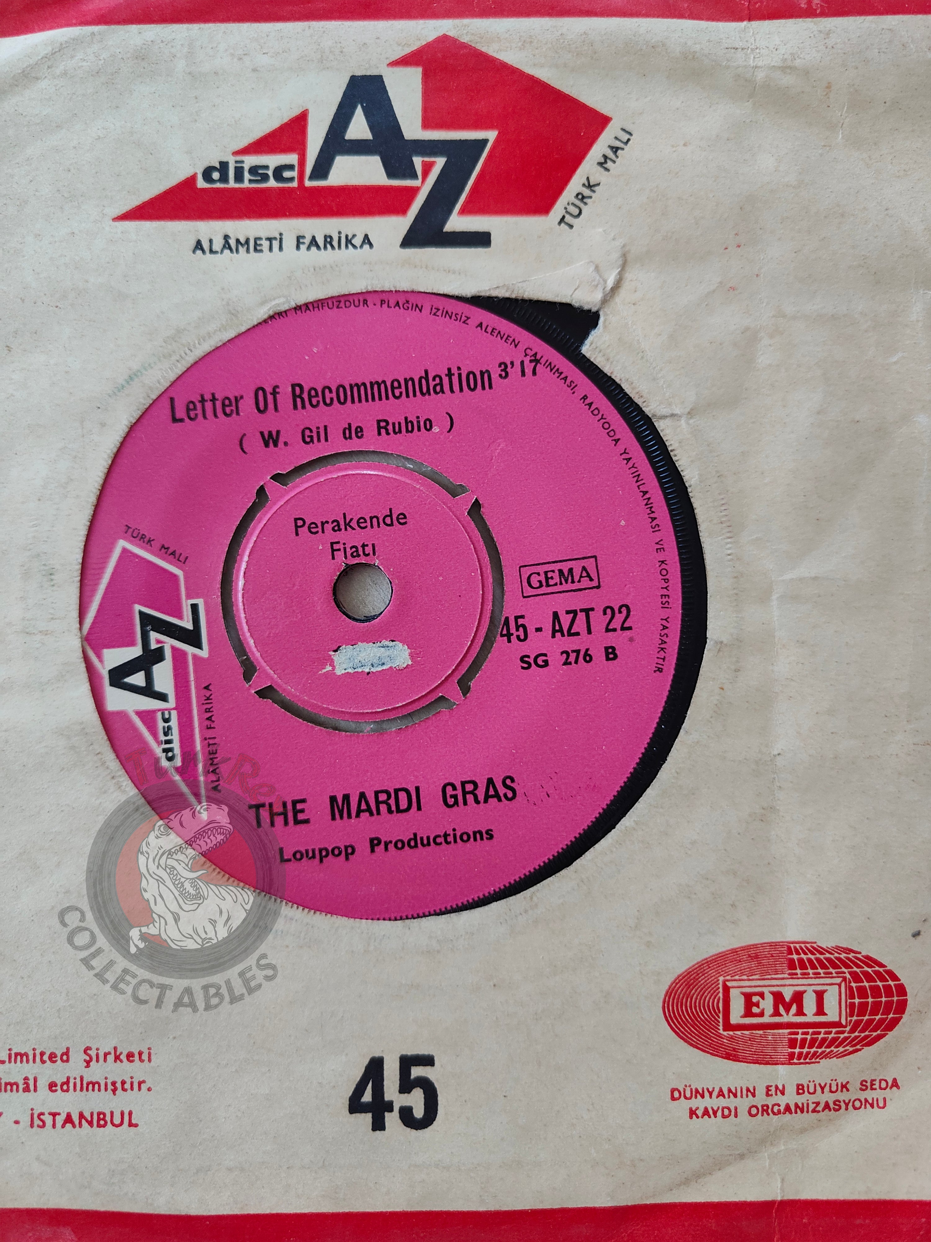 Mardi Gras – Too Busy Thinking About My Baby 7" Turkish Pressing Vinyl Turkey Edition