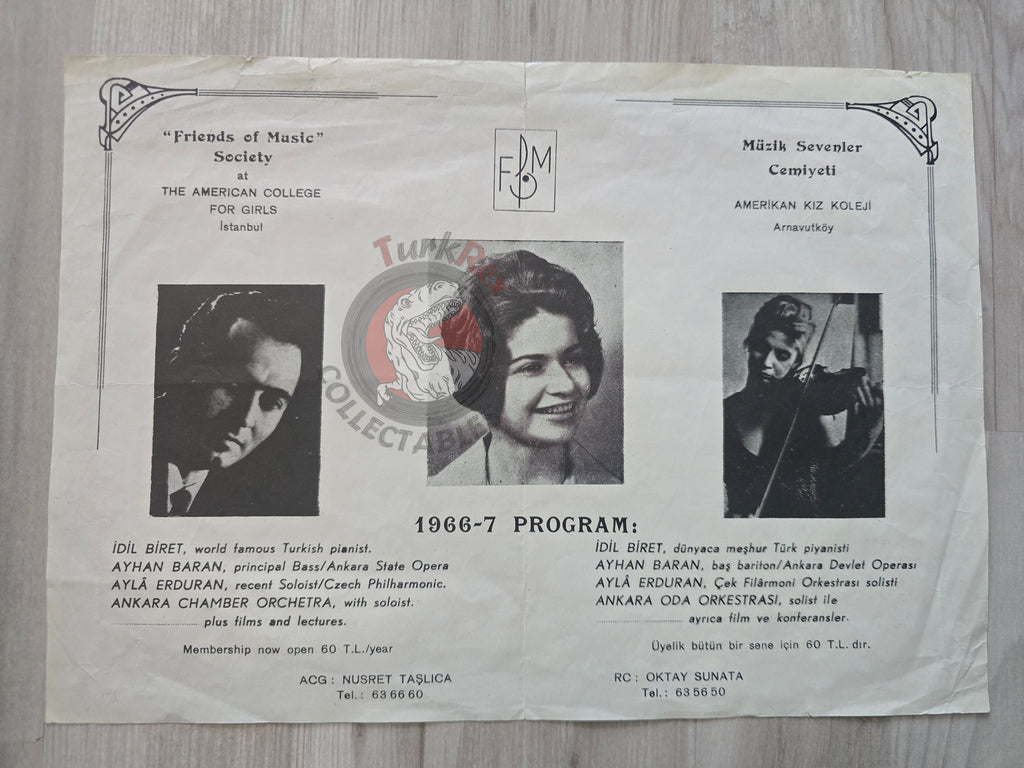 İdil Biret Concert Program American College for Girls Istanbul 1966–67