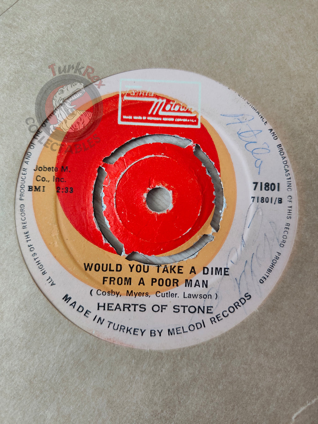 Hearts Of Stone – Thank You 7" Turkish Pressing Vinyl Turkey Edition