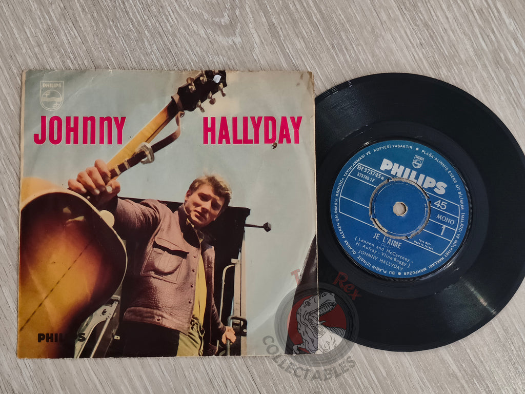 Johnny Hallyday – Je L'Aime / Jusqu'à Minuit 7" Turkish Pressing Vinyl Turkey Edition