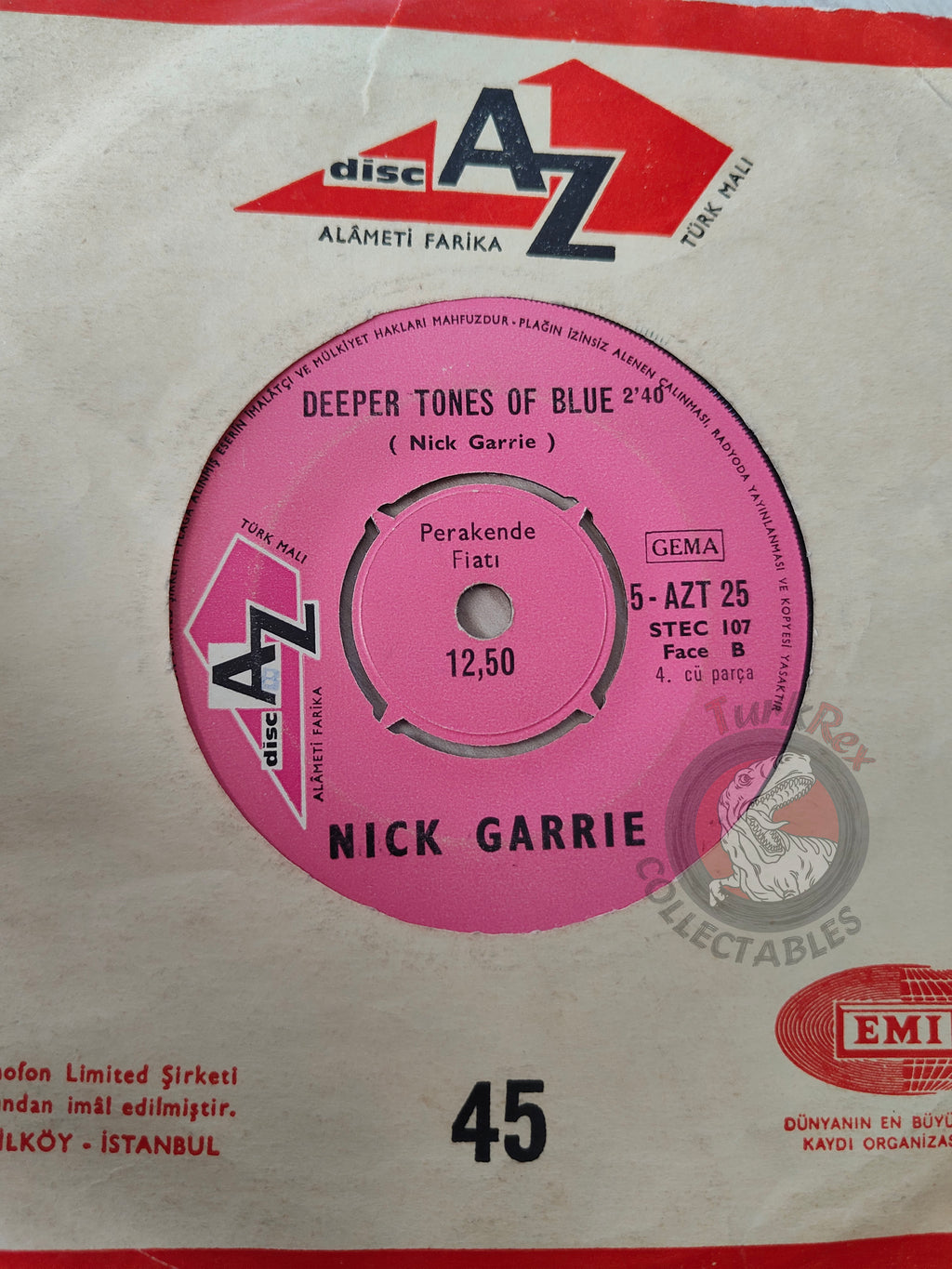 Nick Garrie – Deeper Tones Of Blue 7" Turkish Pressing Vinyl Turkey Edition