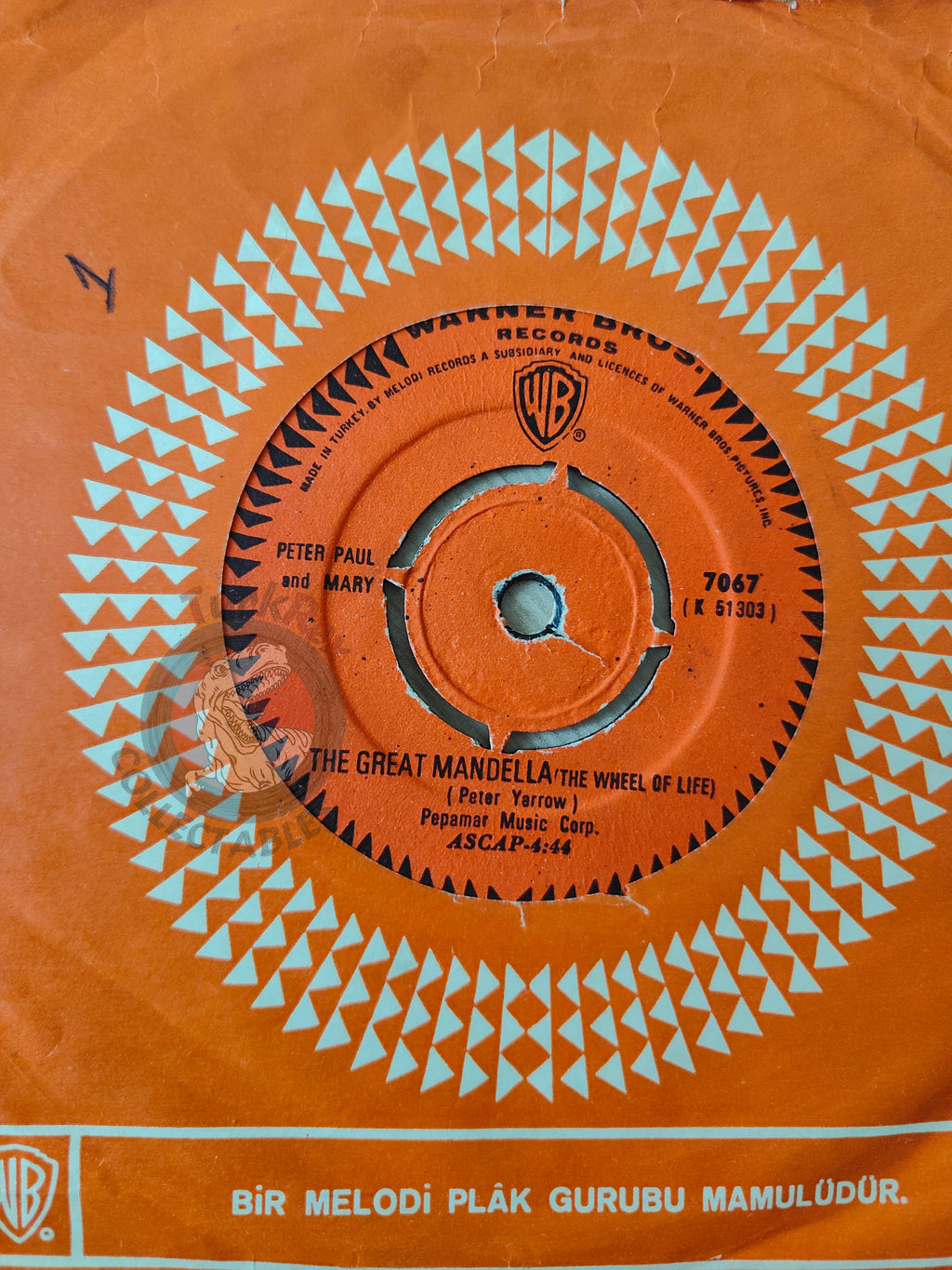 Peter, Paul & Mary – I Dig Rock And Roll Music 7" Turkish Pressing Vinyl Turkey Edition