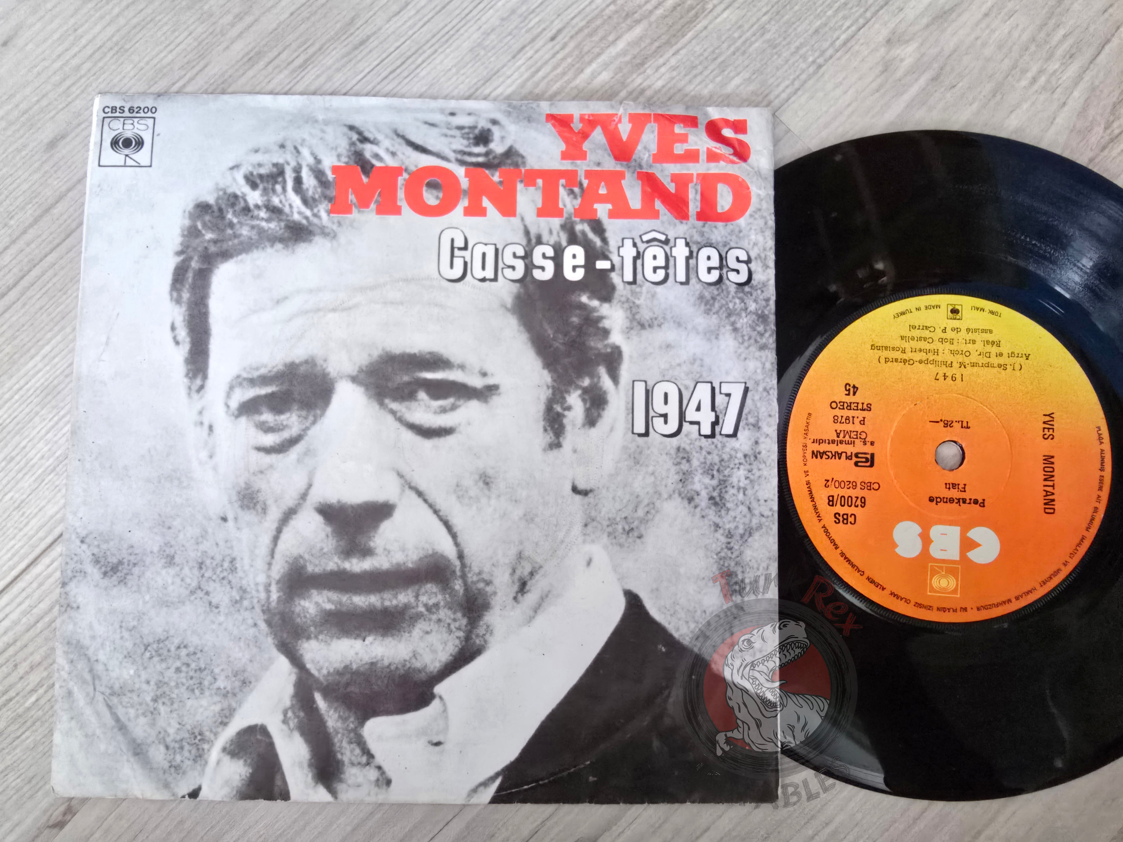 Yves Montand – Casse-tetes 7" Turkish Pressing Vinyl Turkey Edition