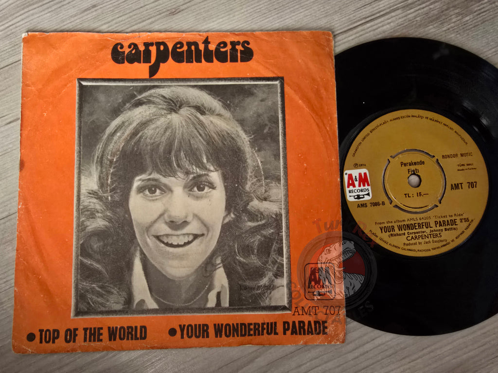 Carpenters – Top Of The World 7" Turkish Pressing Vinyl Turkey Edition