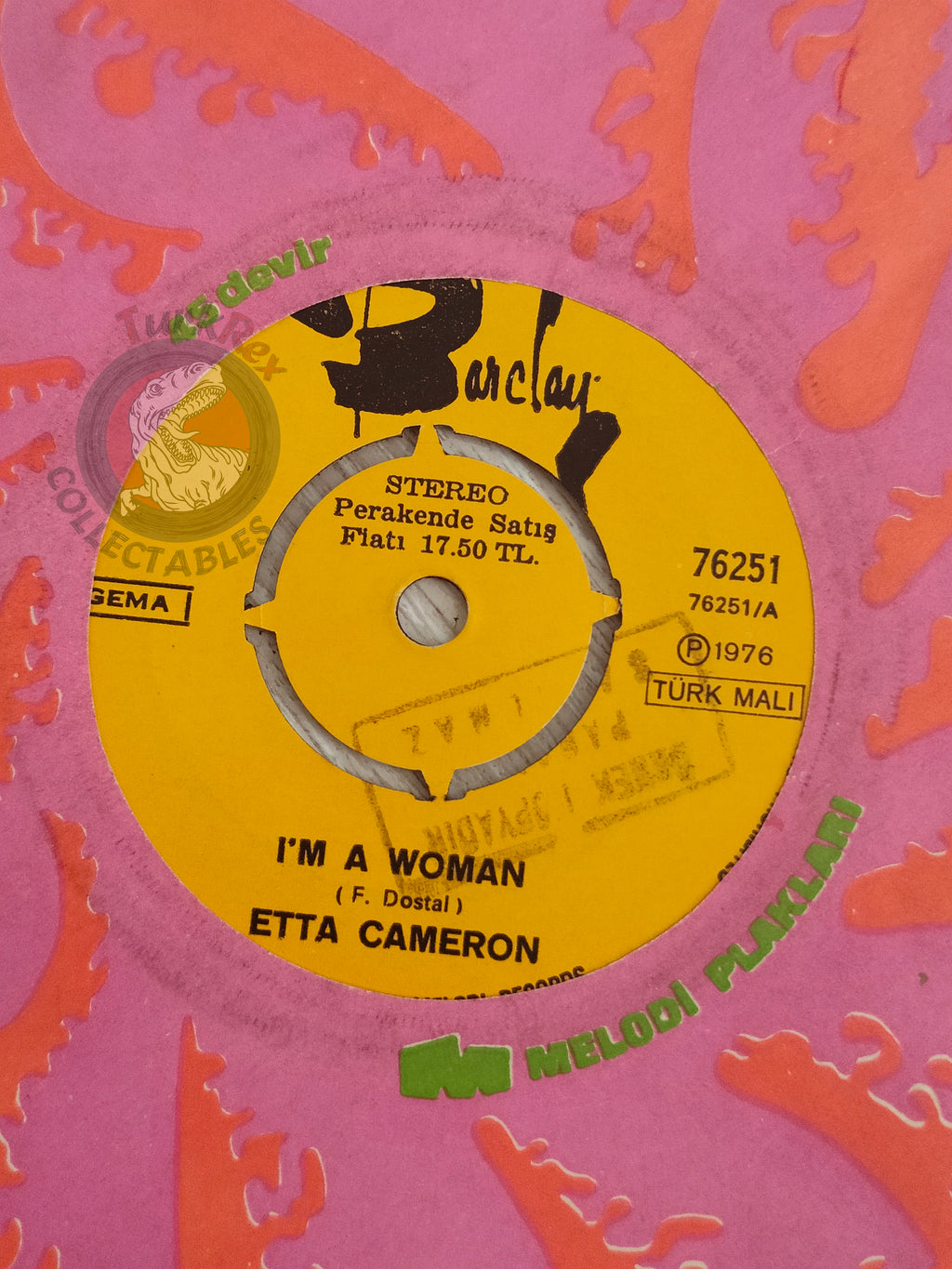 Etta Cameron – I'm A Woman 7" Promo Turkish Pressing Vinyl Turkey Edition