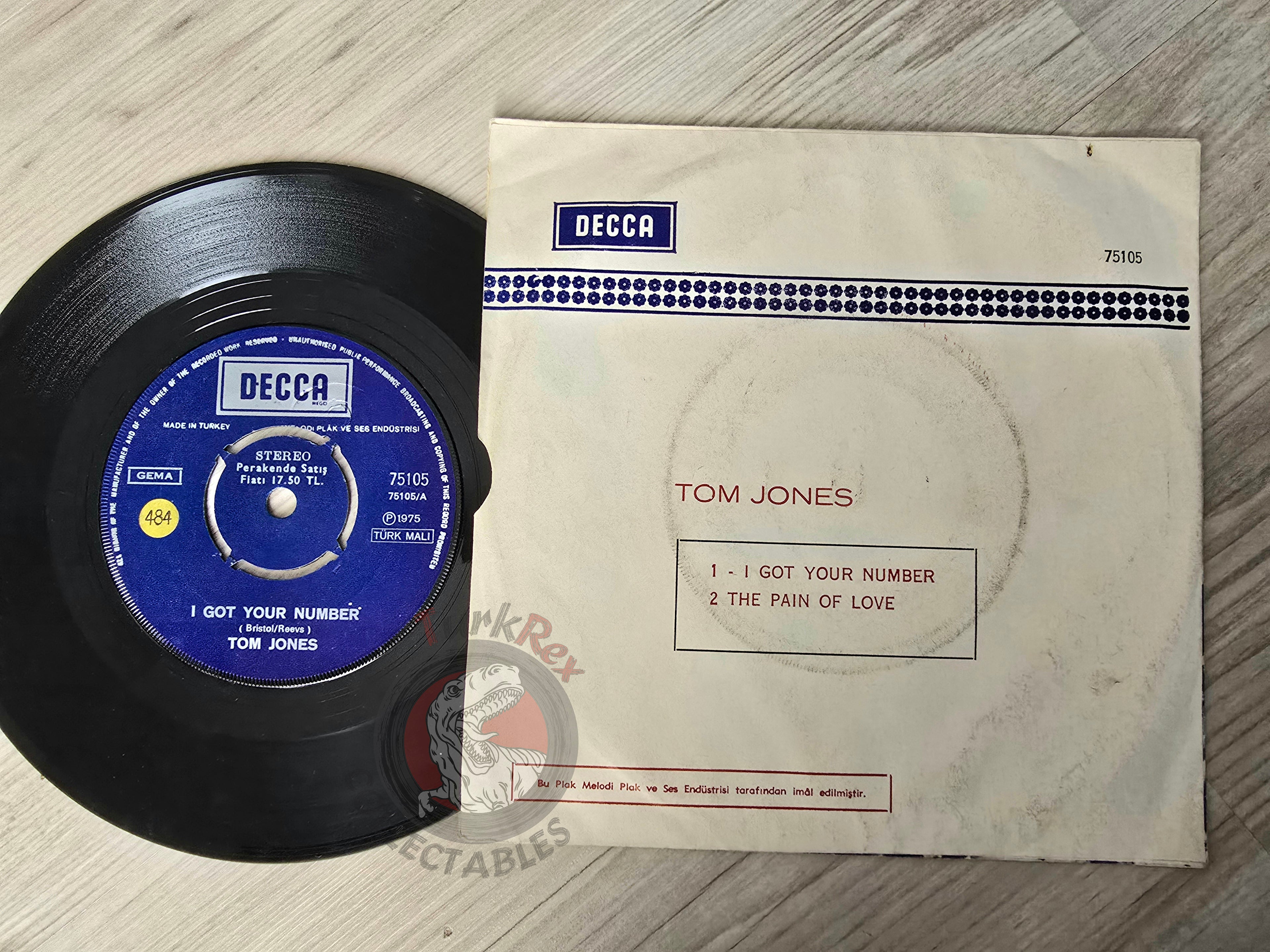 Tom Jones – I Got Your Number 7" Turkish Pressing Vinyl Turkey Edition