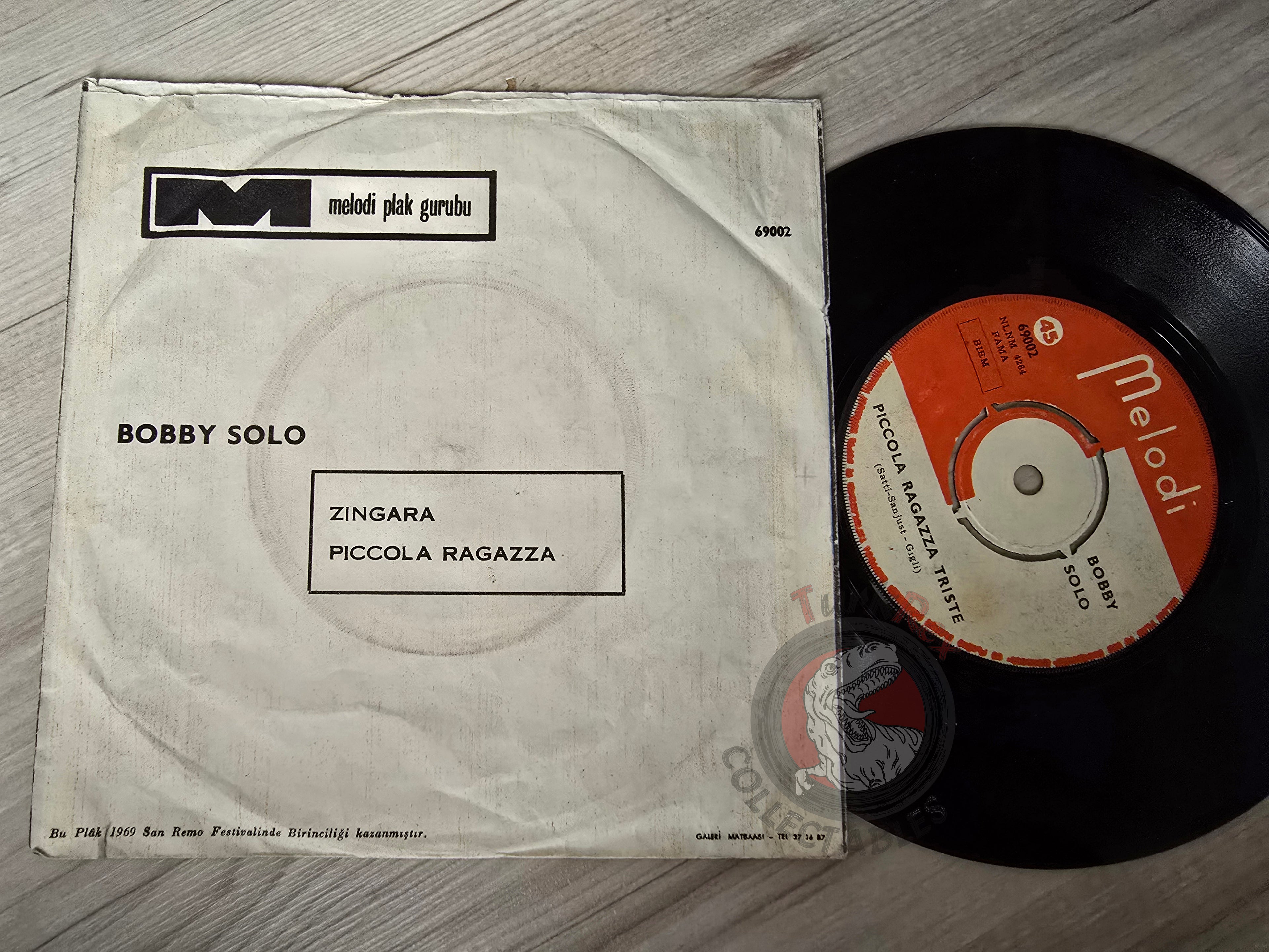 Bobby Solo – Zingara 7" Turkish Pressing Vinyl Turkey Edition Sanremo