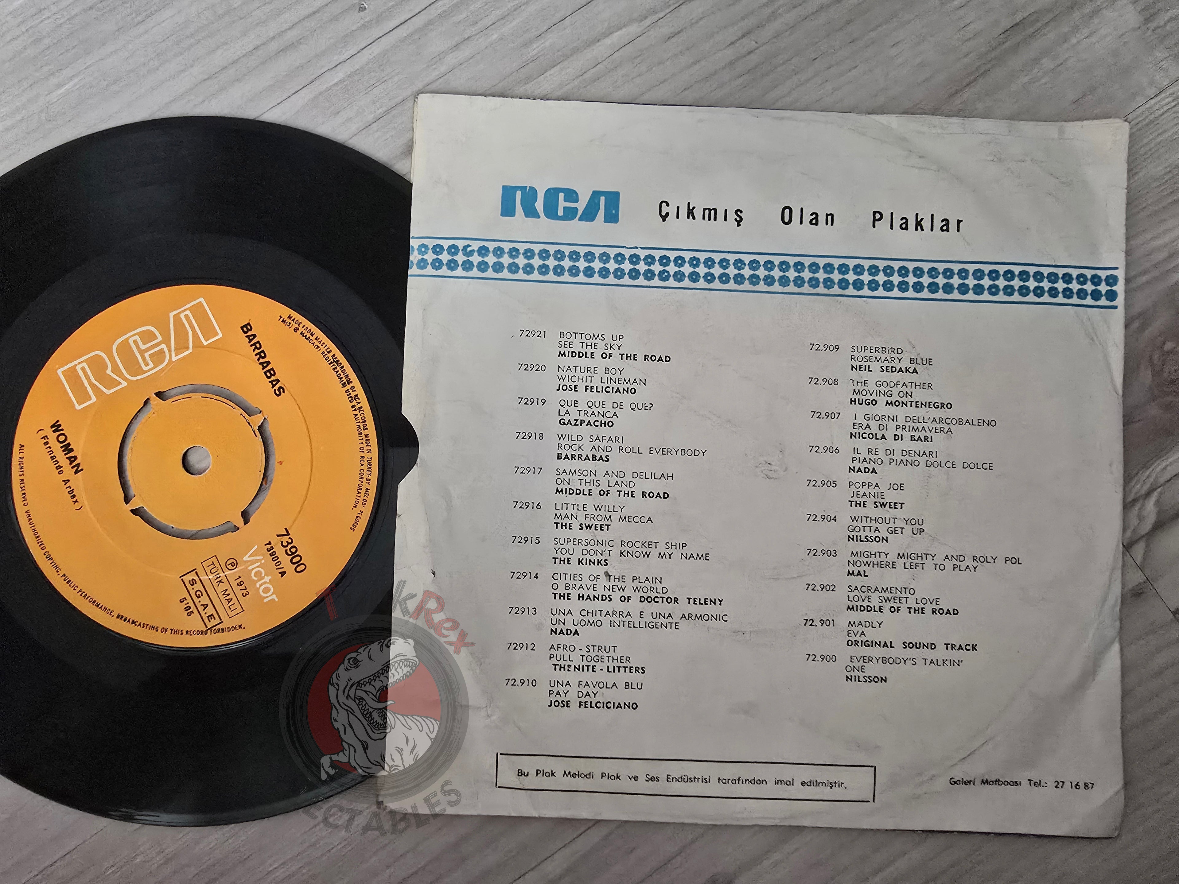 Barrabas – Woman 7" Turkish Pressing Vinyl Turkey Edition