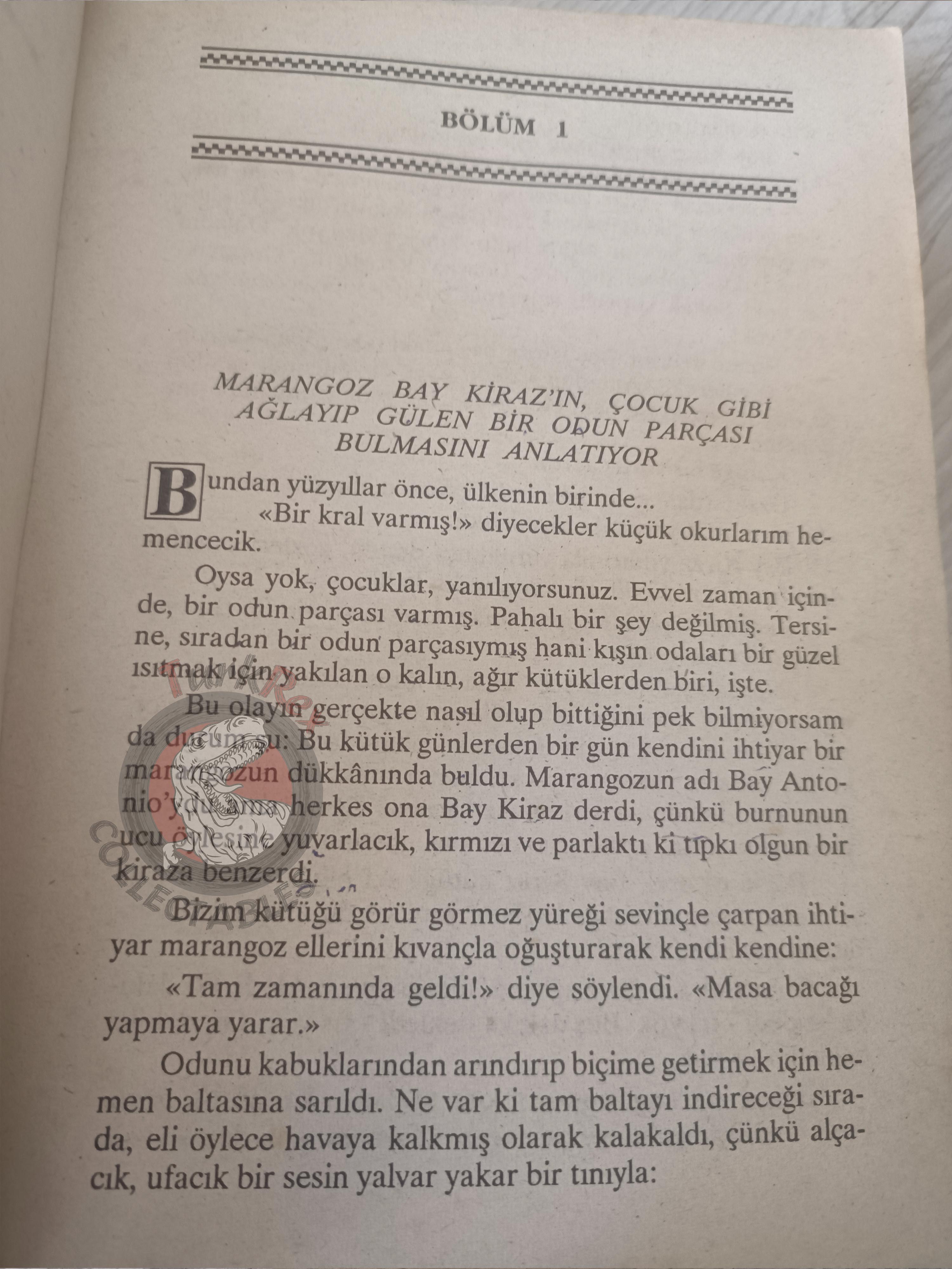 Carlo Collodi – Pinocchio 1991 Turkish Book Turkey Illustrated Naiad Einsel
