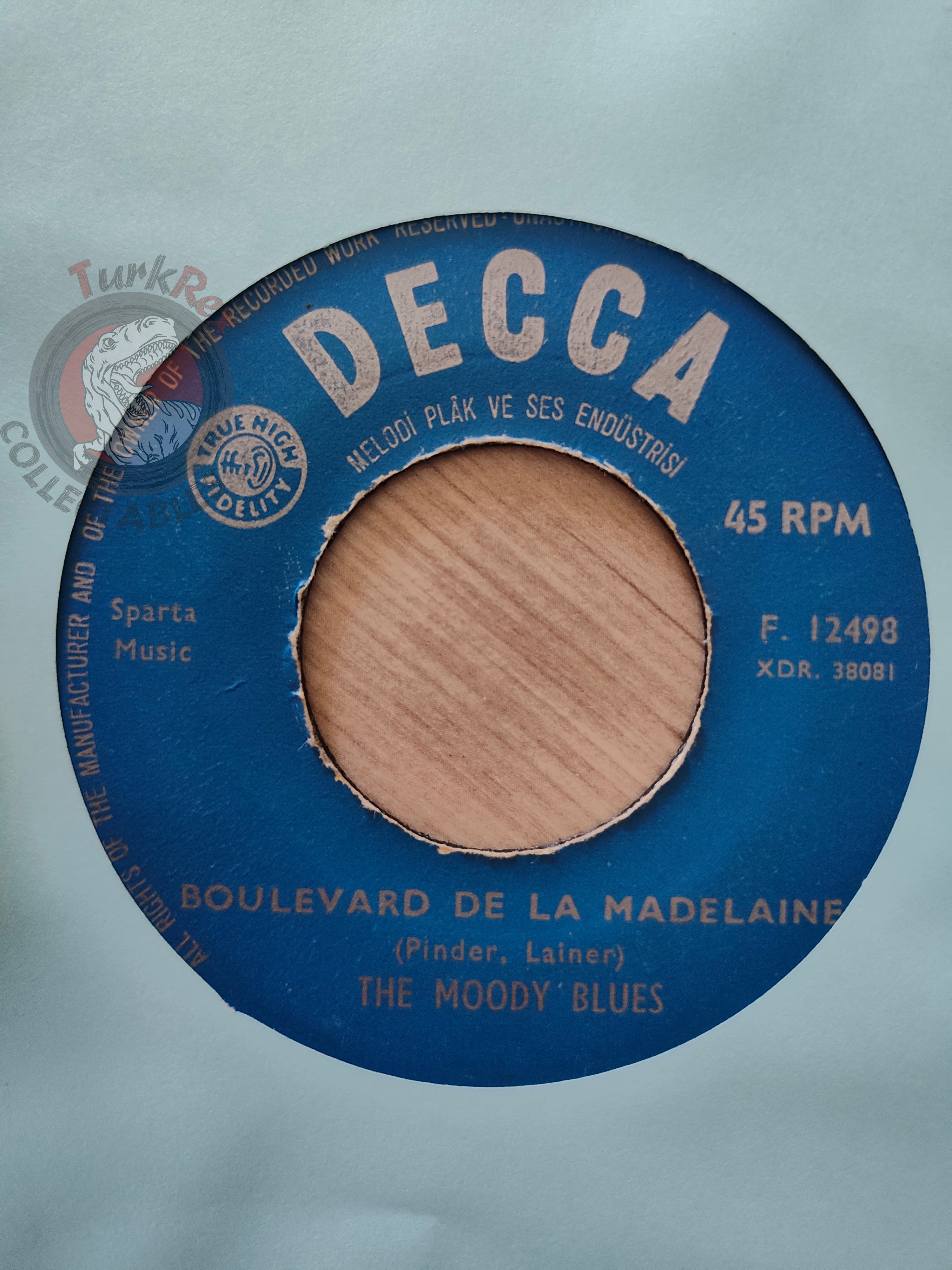 The Moody Blues – Boulevard De La Madelaine 7" Turkish Pressing Vinyl Turkey Edition