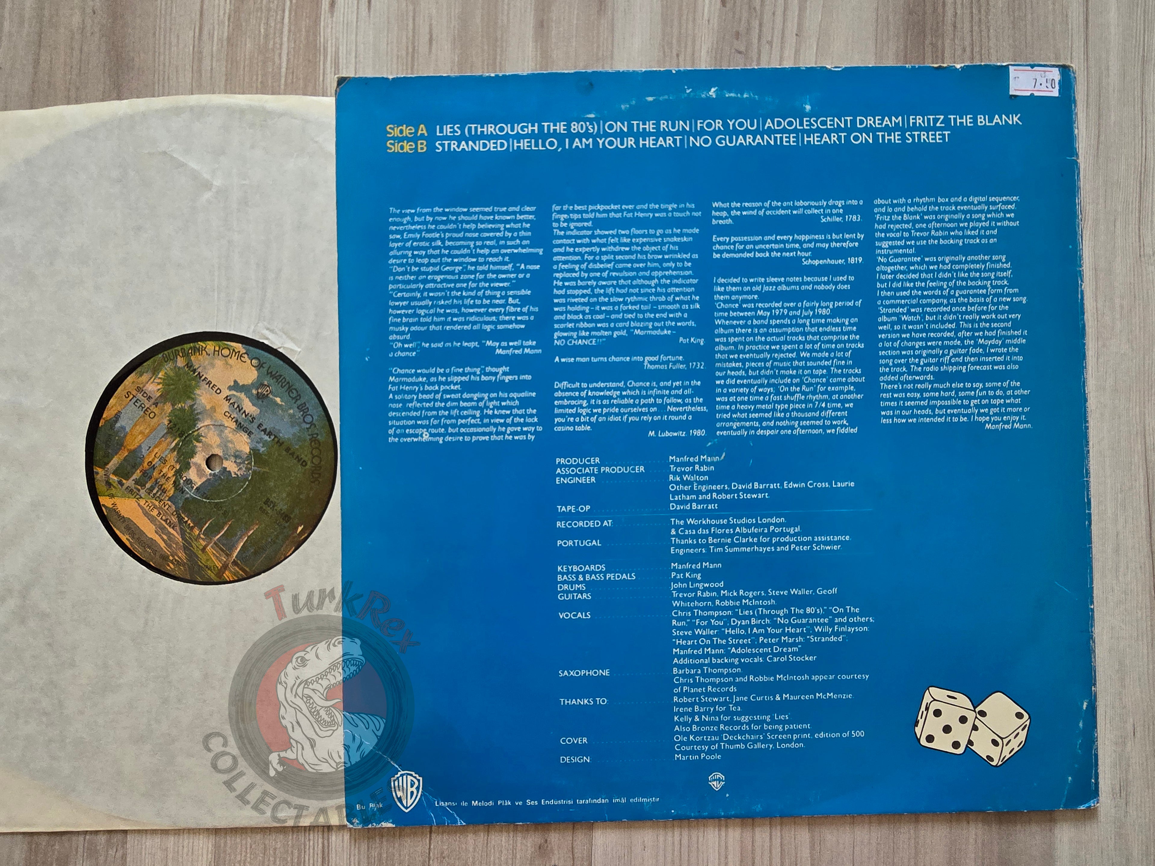 Manfred Mann's Earth Band – Chance Turkish Pressing Vinyl Turkey Edition