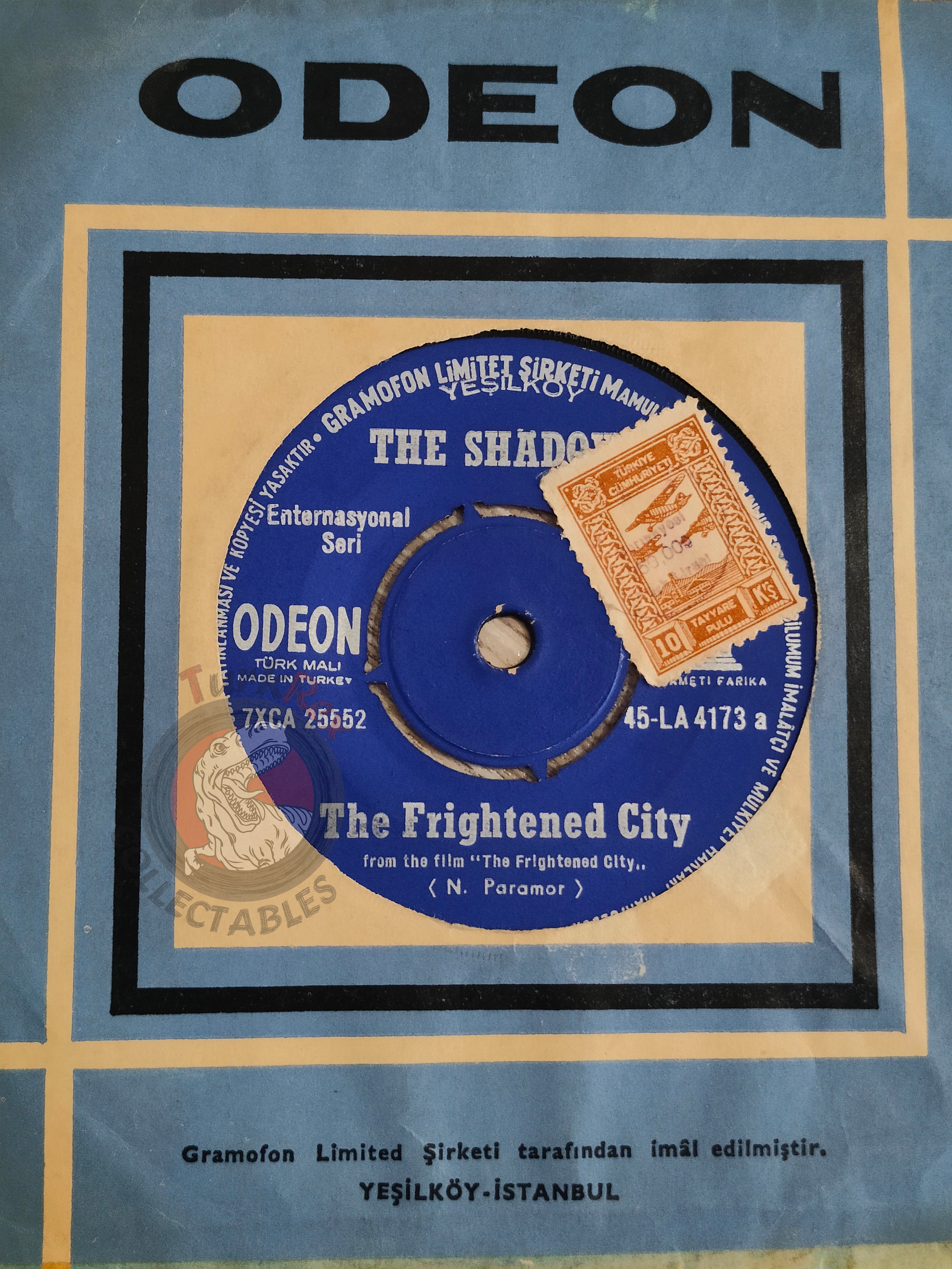 The Shadows – The Frightened City 7" Turkish Pressing Vinyl Turkey Edition
