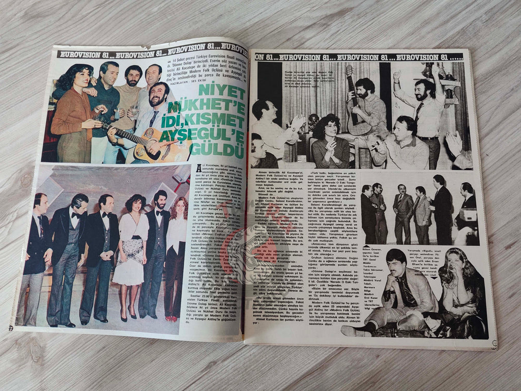 Ses 1981 Ornella Muti Turkish Mag Turkey Abba poster Eurovision James Brolin Franz Gsellmann