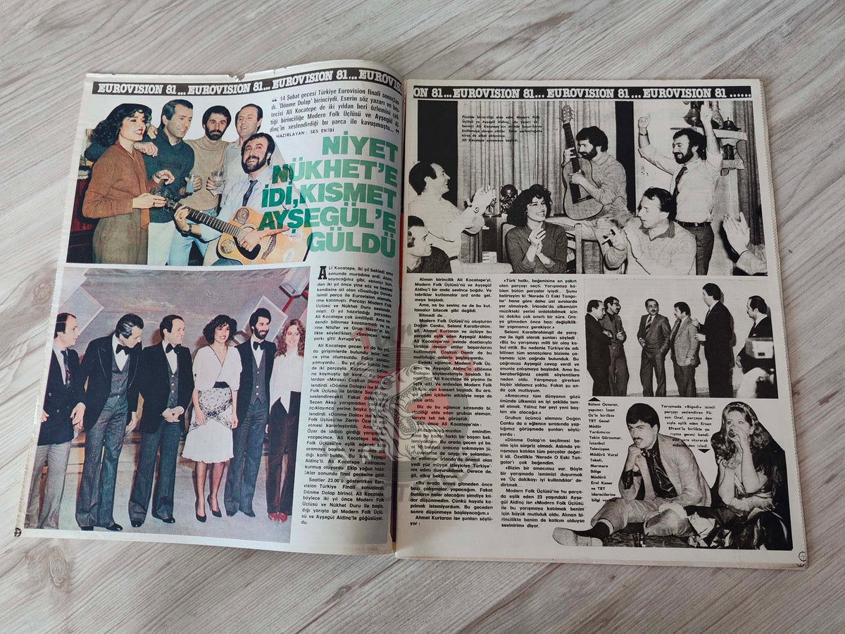 Ses 1981 Ornella Muti Turkish Mag Turkey Abba poster Eurovision James Brolin Franz Gsellmann