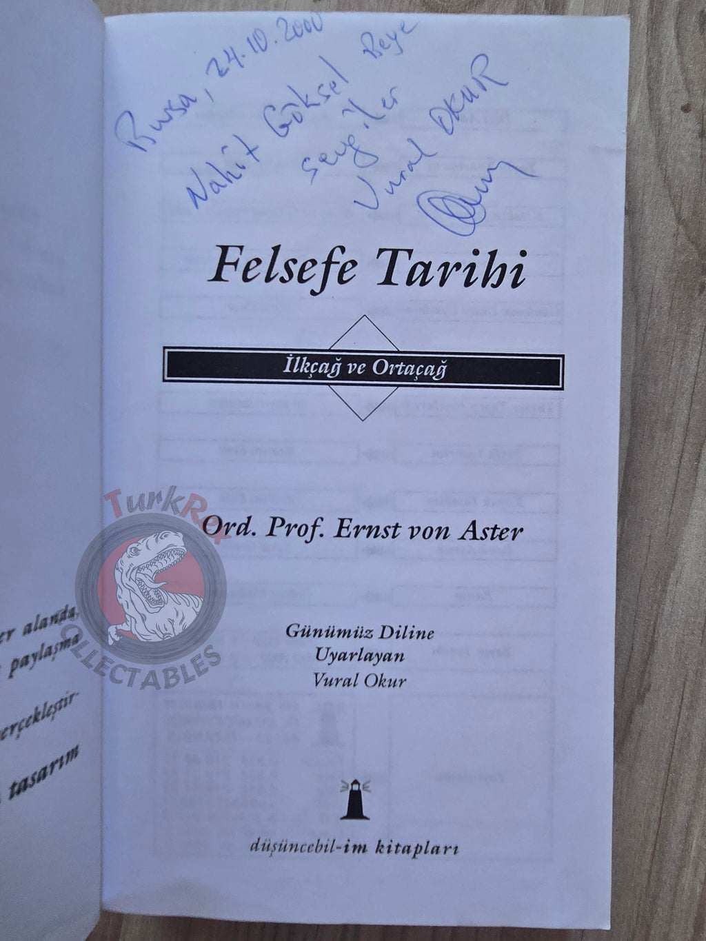 Ernst von Aster – History of Ancient and Medieval Philosophy 2000 Turkish Book Turkey