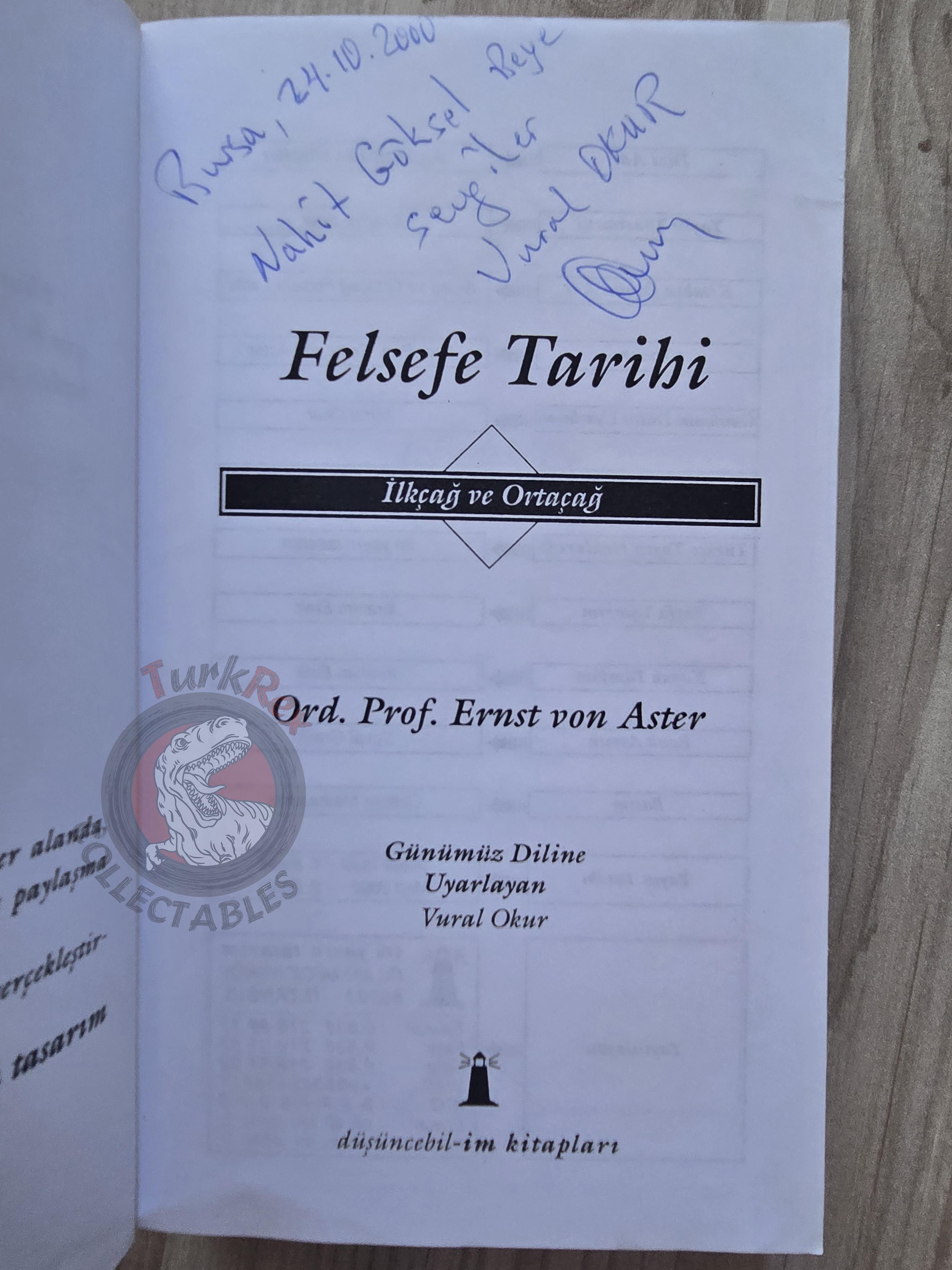 Ernst von Aster – History of Ancient and Medieval Philosophy 2000 Turkish Book Turkey