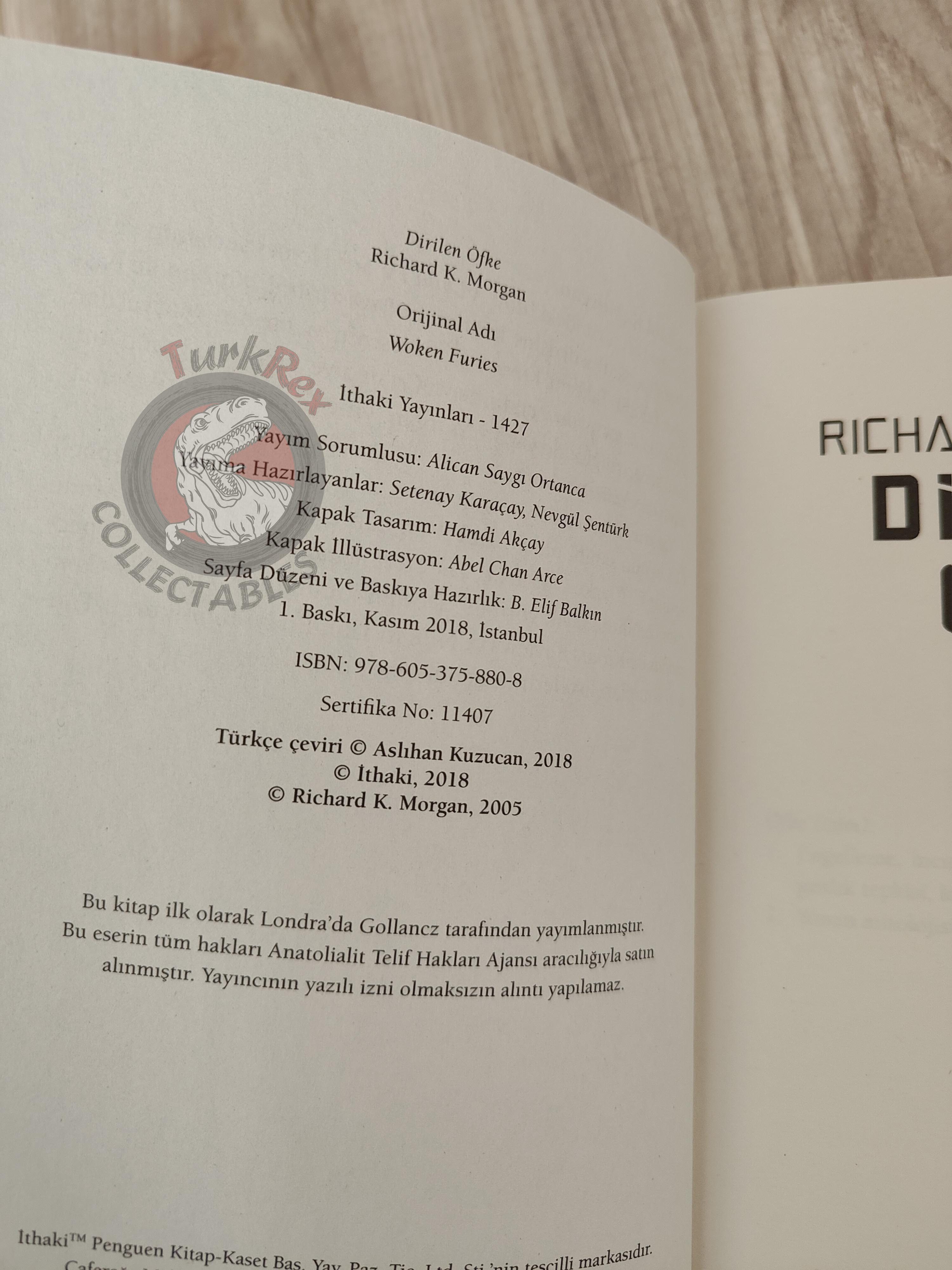 Richard K. Morgan – Woken Furies 2018 1st Turkish Book Turkey Takeshi Kovacs Series