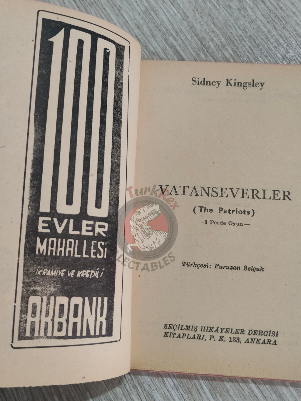 Sidney Kingsley – The Patriots 1956 1st Turkish Book Turkey