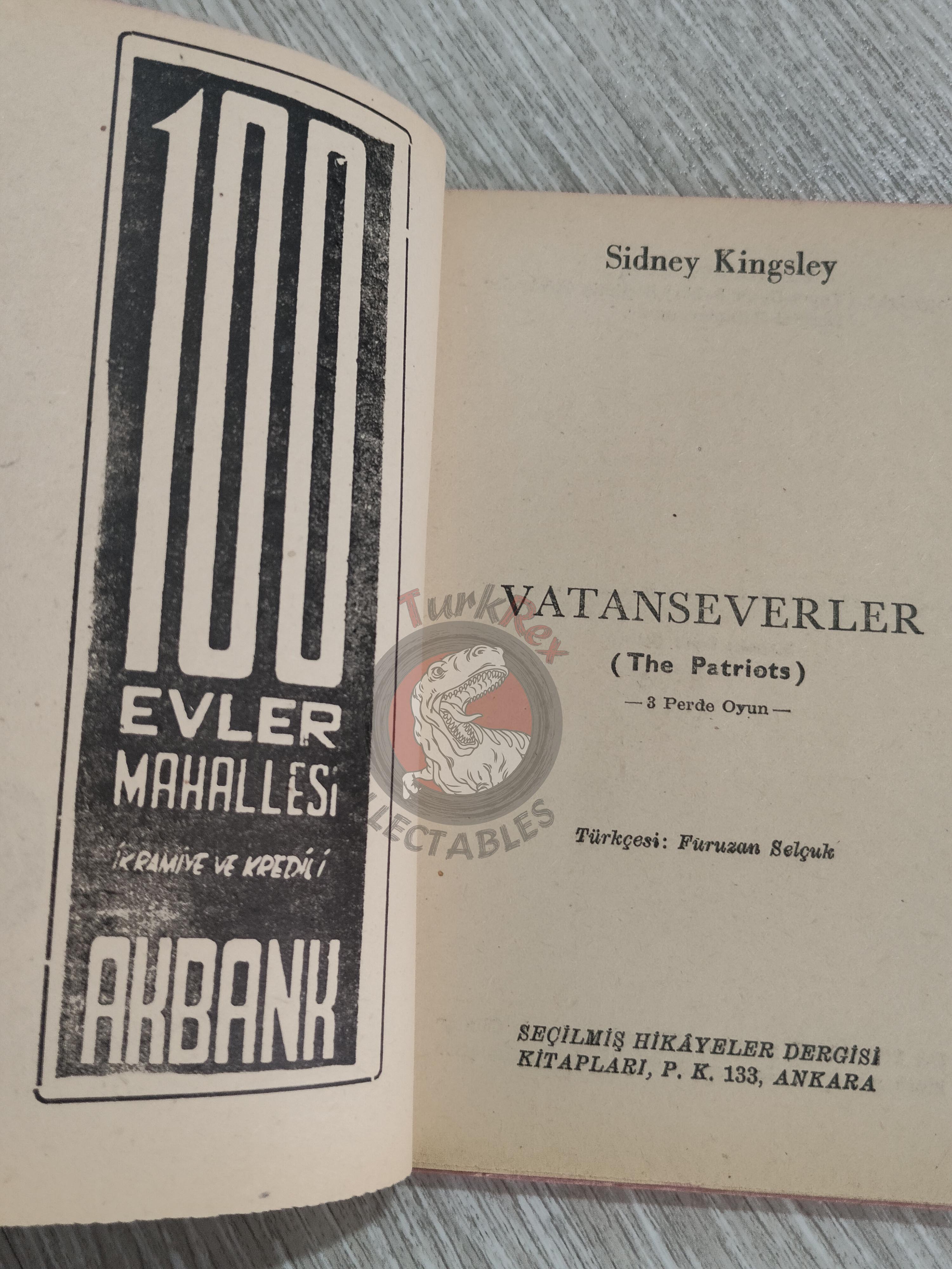 Sidney Kingsley – The Patriots 1956 1st Turkish Book Turkey