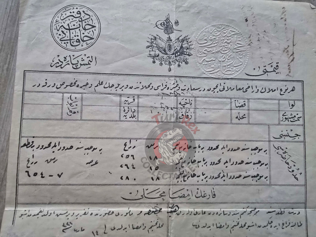 Ottoman 1905 Land Deed House in İstanbul Makriköy Title Armenian Citizens Greek Greece Tavshanjian