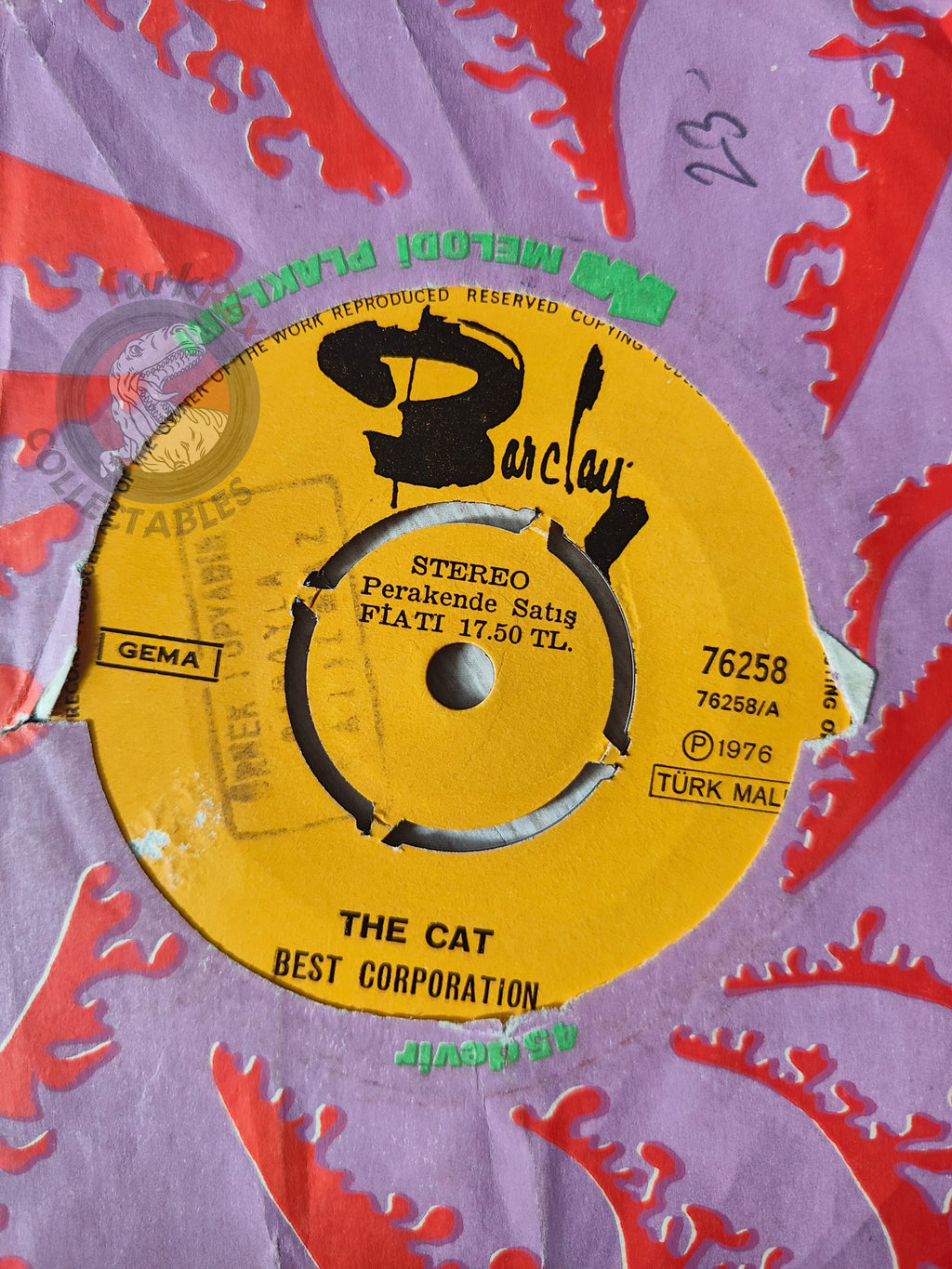 Best Corporation – The Cat 7" Promo Turkish Pressing Vinyl Turkey Edition