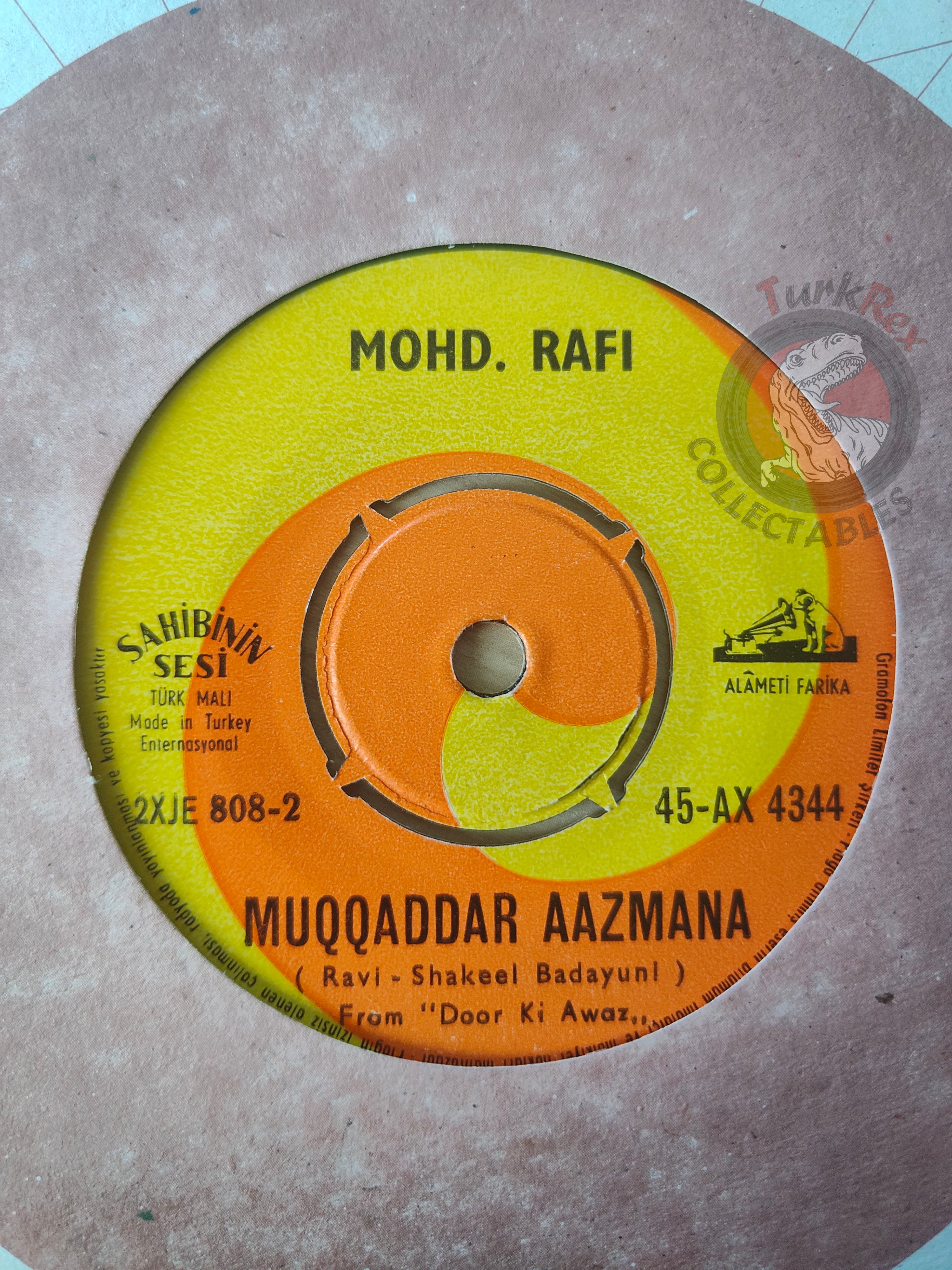 Lata Mangeshkar & Mohammed Rafi - Muqqaddar Aazmana 7" Turkish Pressing Vinyl Turkey Edition