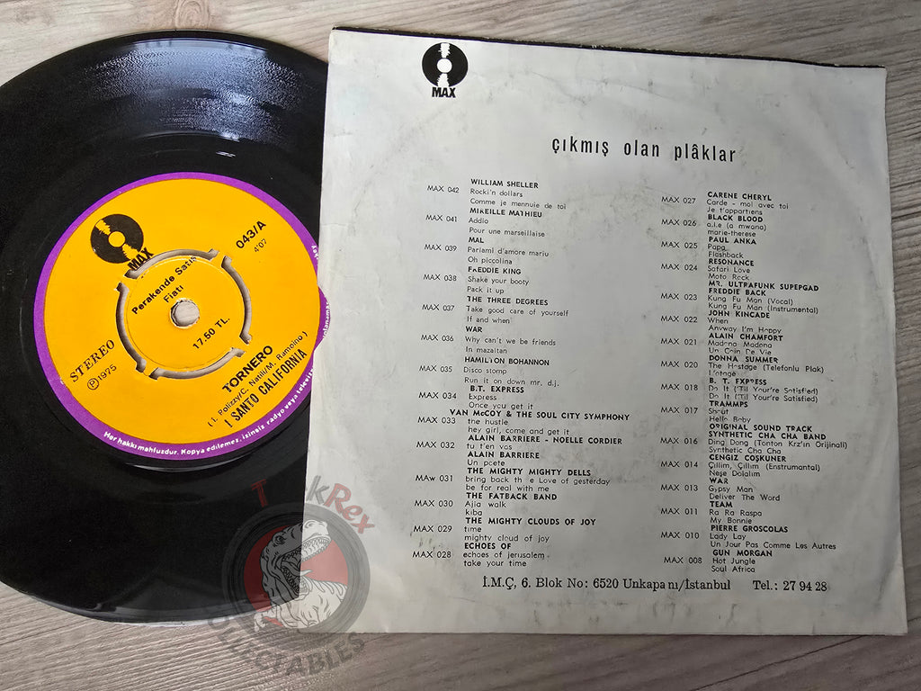 I Santo California – Tornerò 7" Turkish Pressing Vinyl Turkey Edition