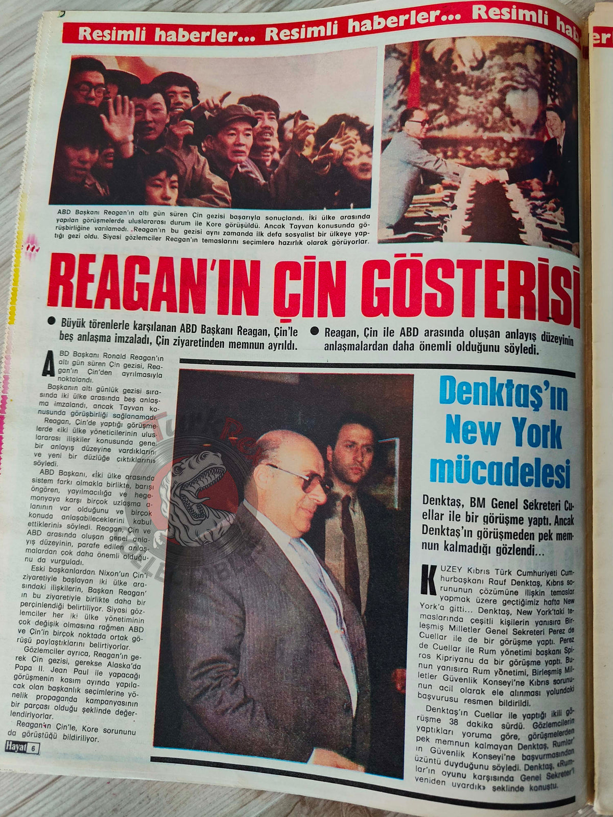 Hayat 1984 Farrah Fawcett Turkish Mag Turkey Reagan’s China Show Jacques-Yves Cousteau