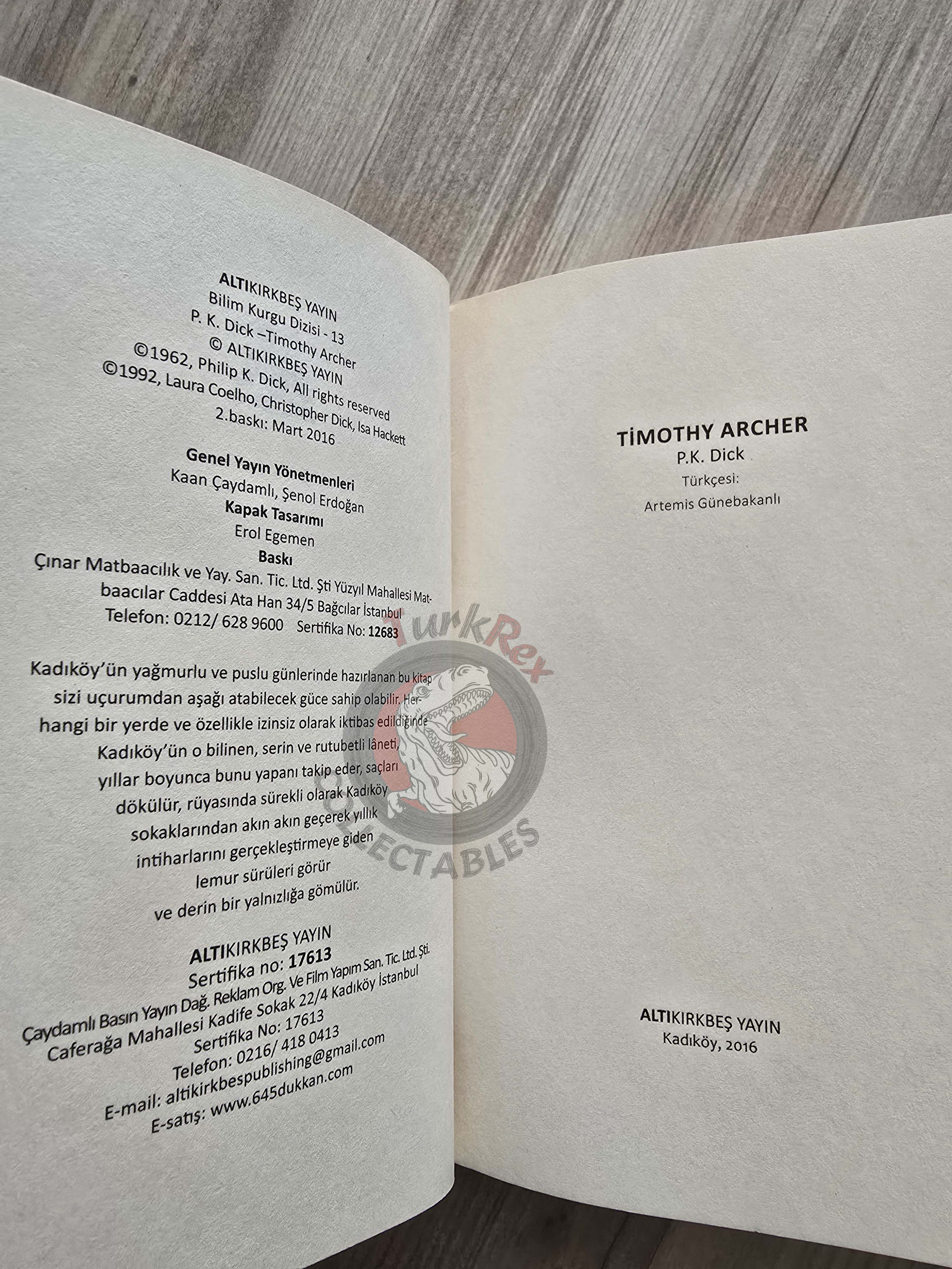 Philip K. Dick – The Transmigration of Timothy Archer 2016 Turkish Book Turkey