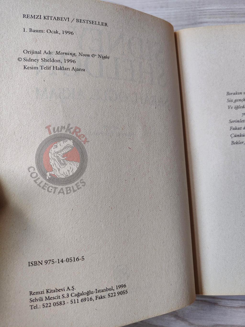 Sidney Sheldon – Morning, Noon & Night 1996 1st Turkish Book Turkey