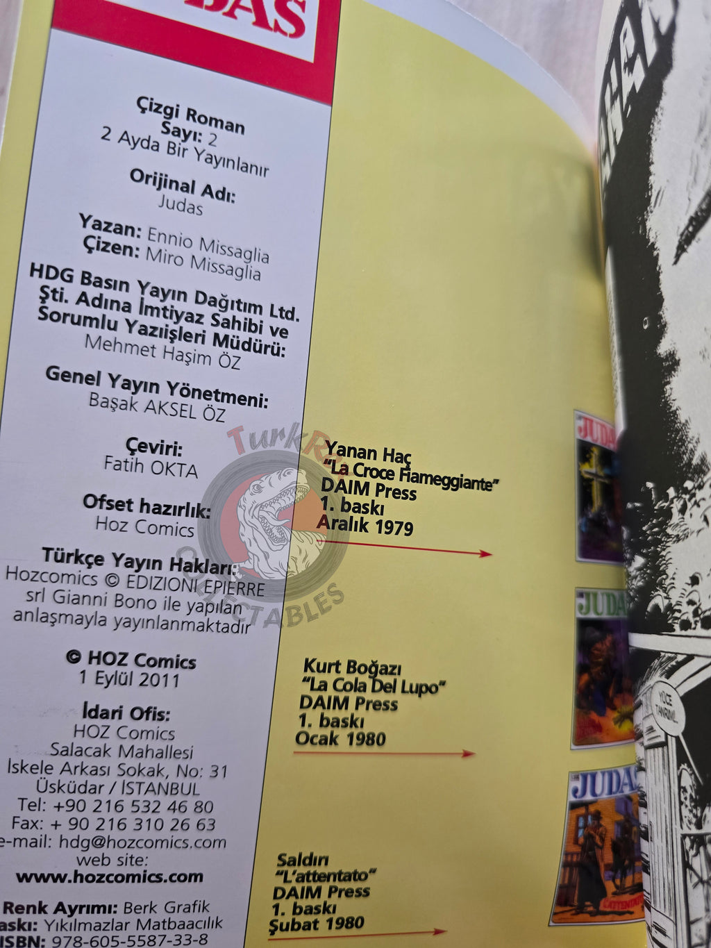 Judas Volume #2 Turkish Edition Comic Turkey #4 #5 #6