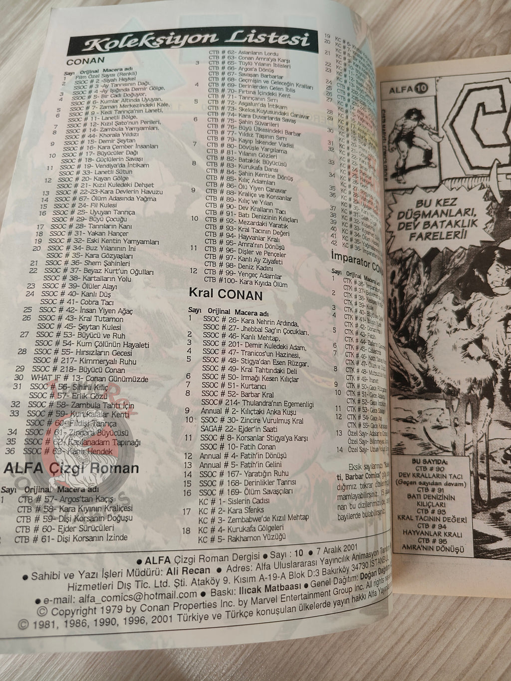 Conan The Barbarian #10 2001 Turkish Comic Turkey #92 #93 #94 #95