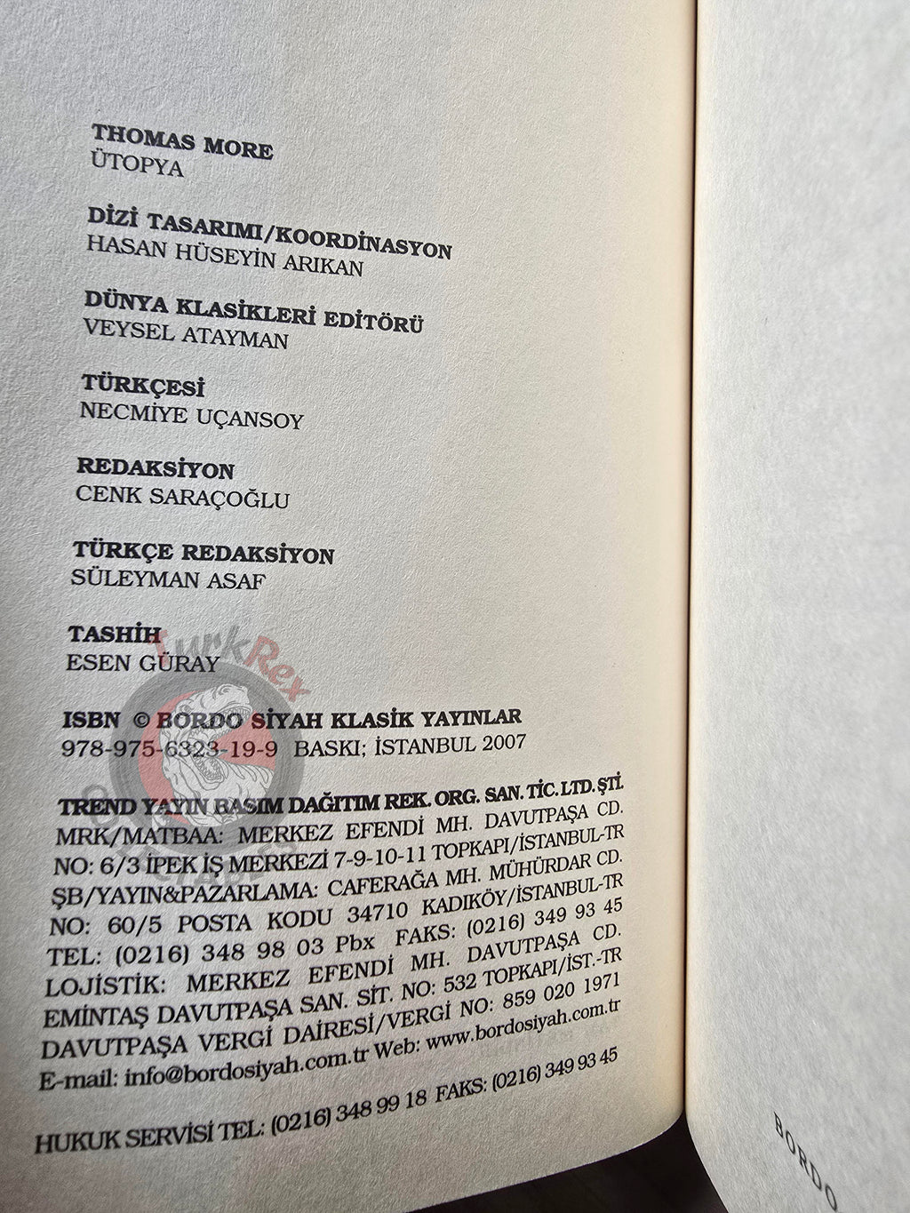 Thomas More – Utopia 2007 Turkish Book Turkey