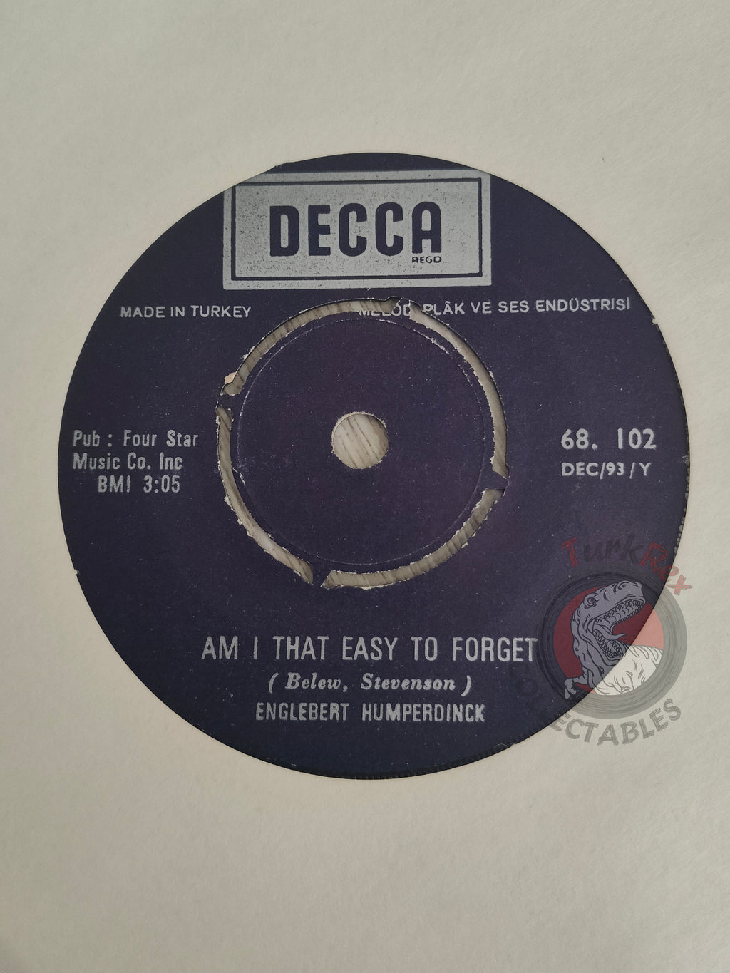 Engelbert Humperdinck – Am I That Easy To Forget 7" Turkish Pressing Vinyl Turkey Edition