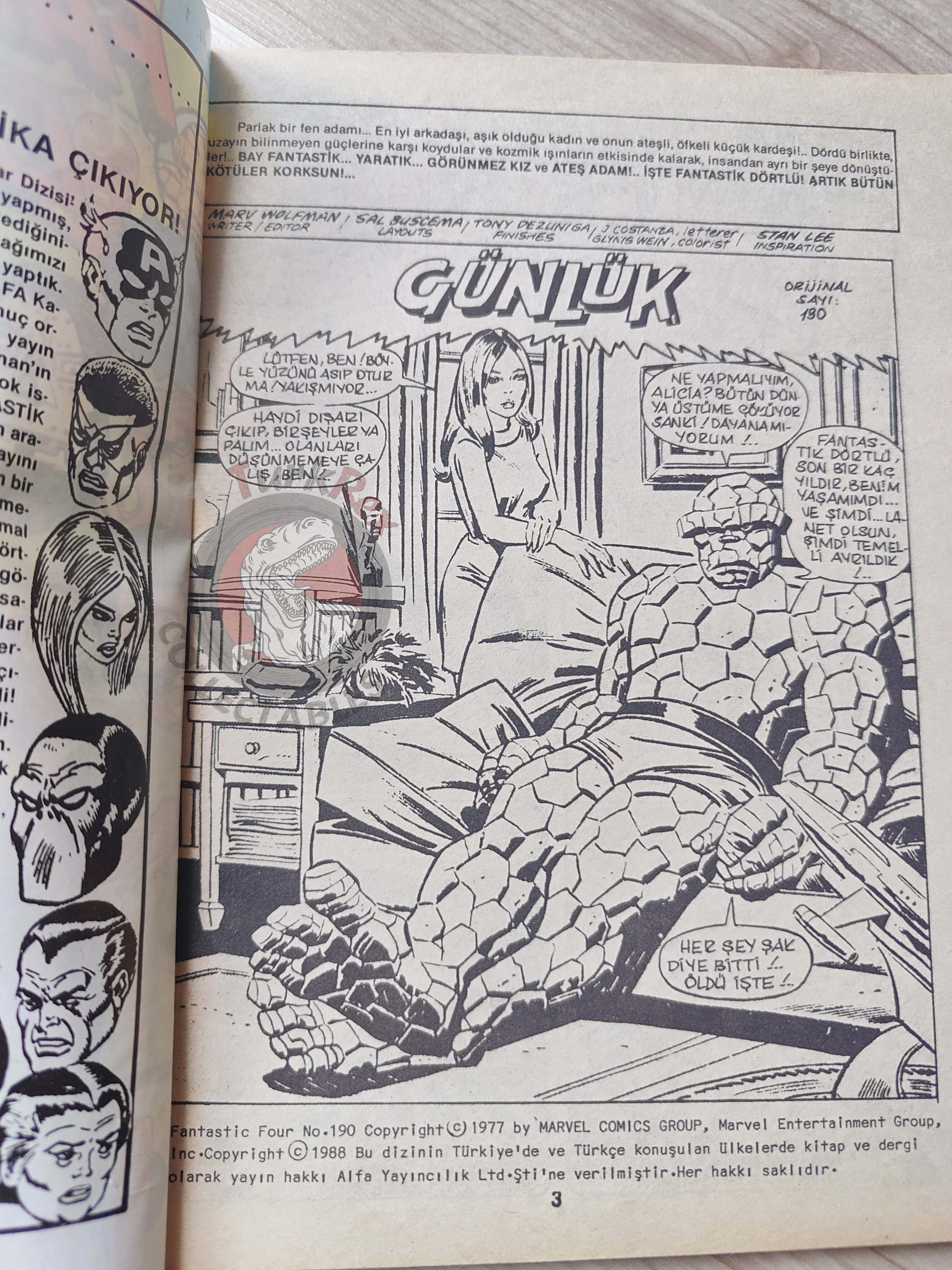 Fantastic Four #1 1988 Turkish Comic Turkey #190 #191 #192 #193