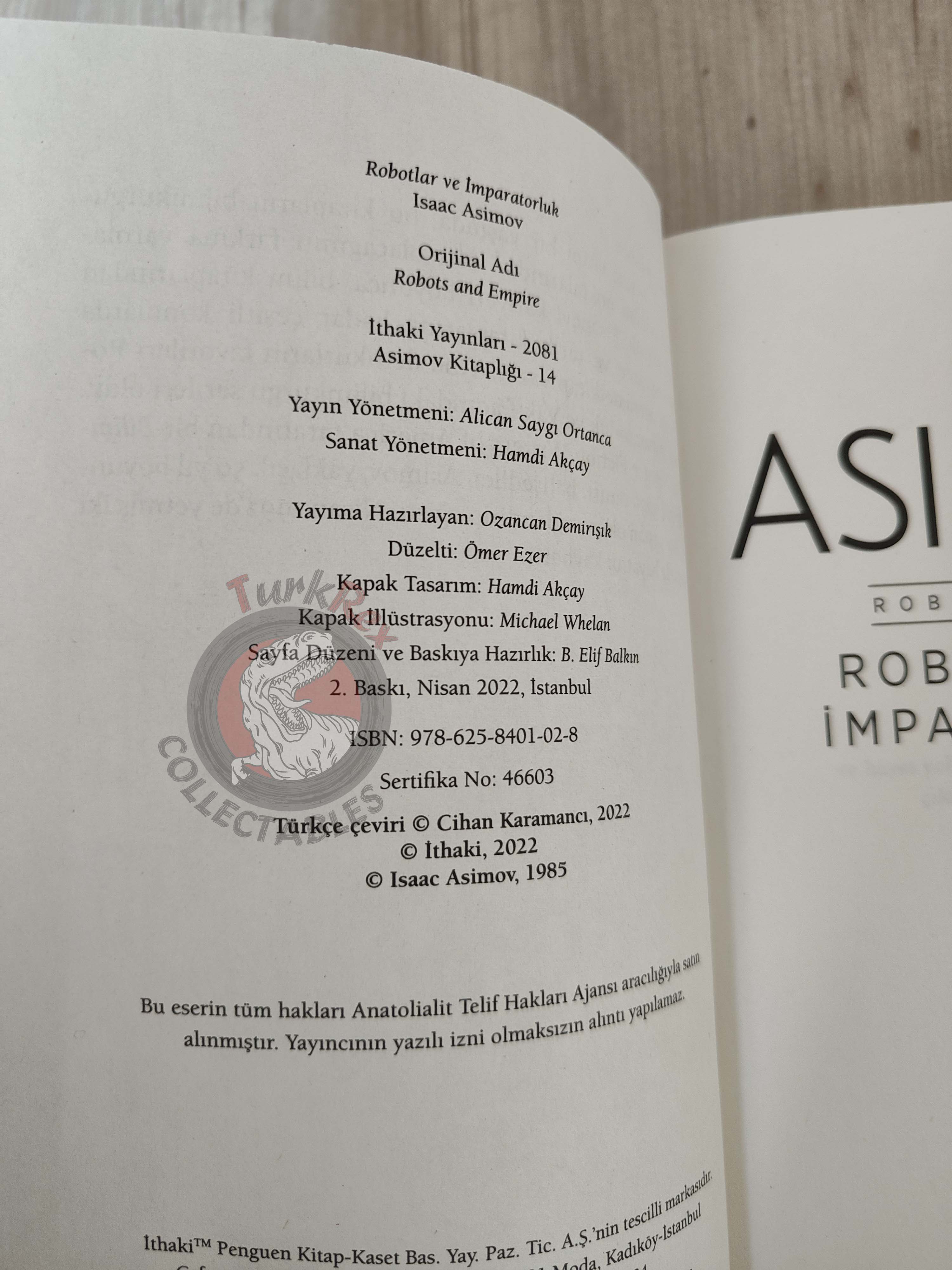 Isaac Asimov – Robot Series - Robots and Empire Turkish Book Turkey