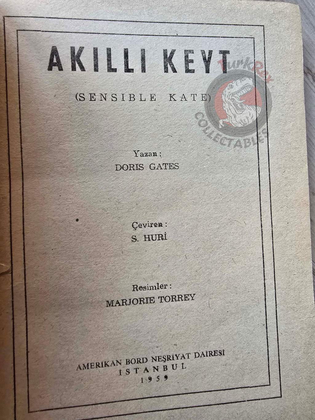 Doris Gates – Sensible Kate 1959 Turkish Book Turkey Illustrated