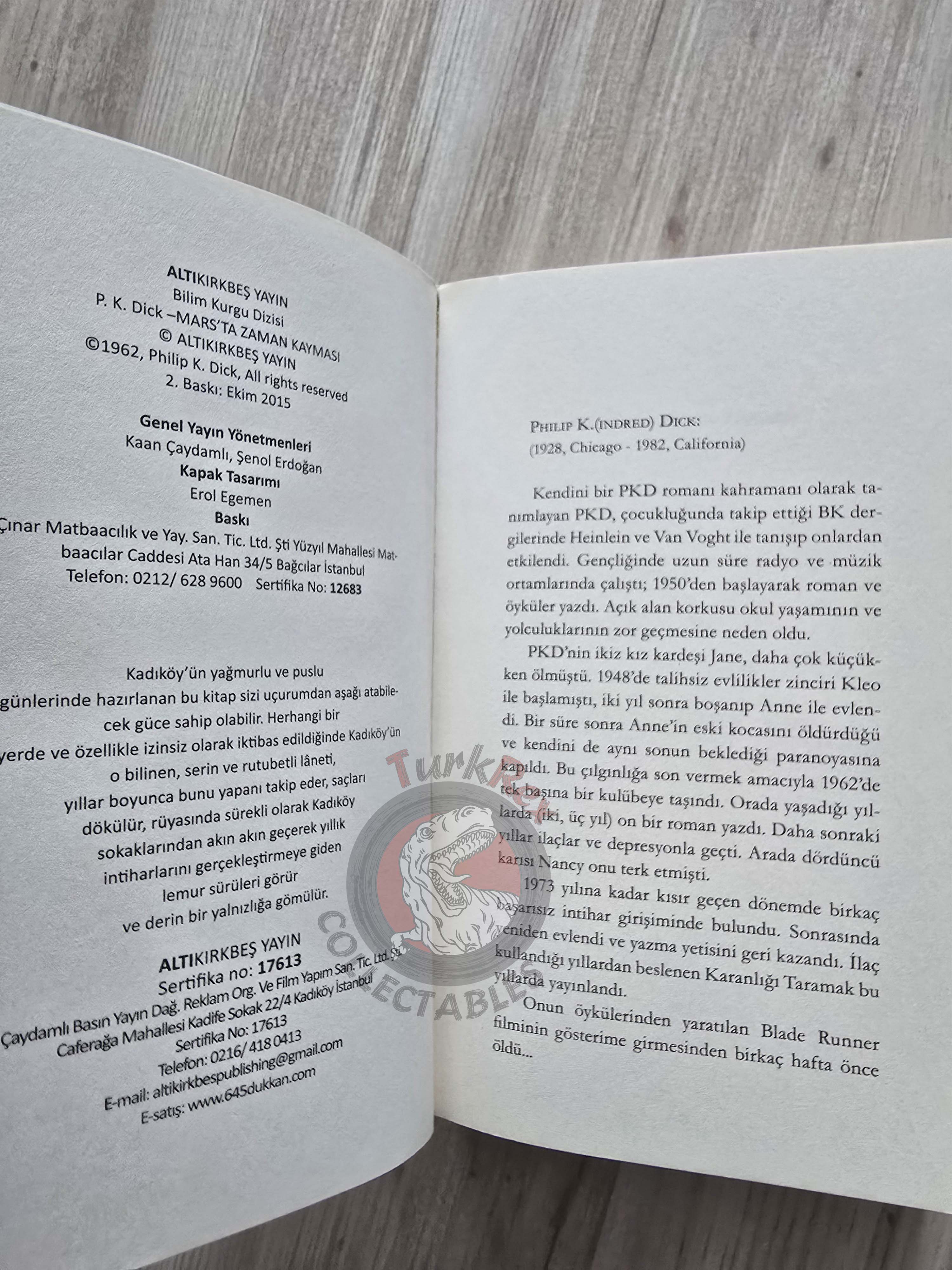 Philip K. Dick – Martian Time-Slip 2015 Turkish Book Turkey