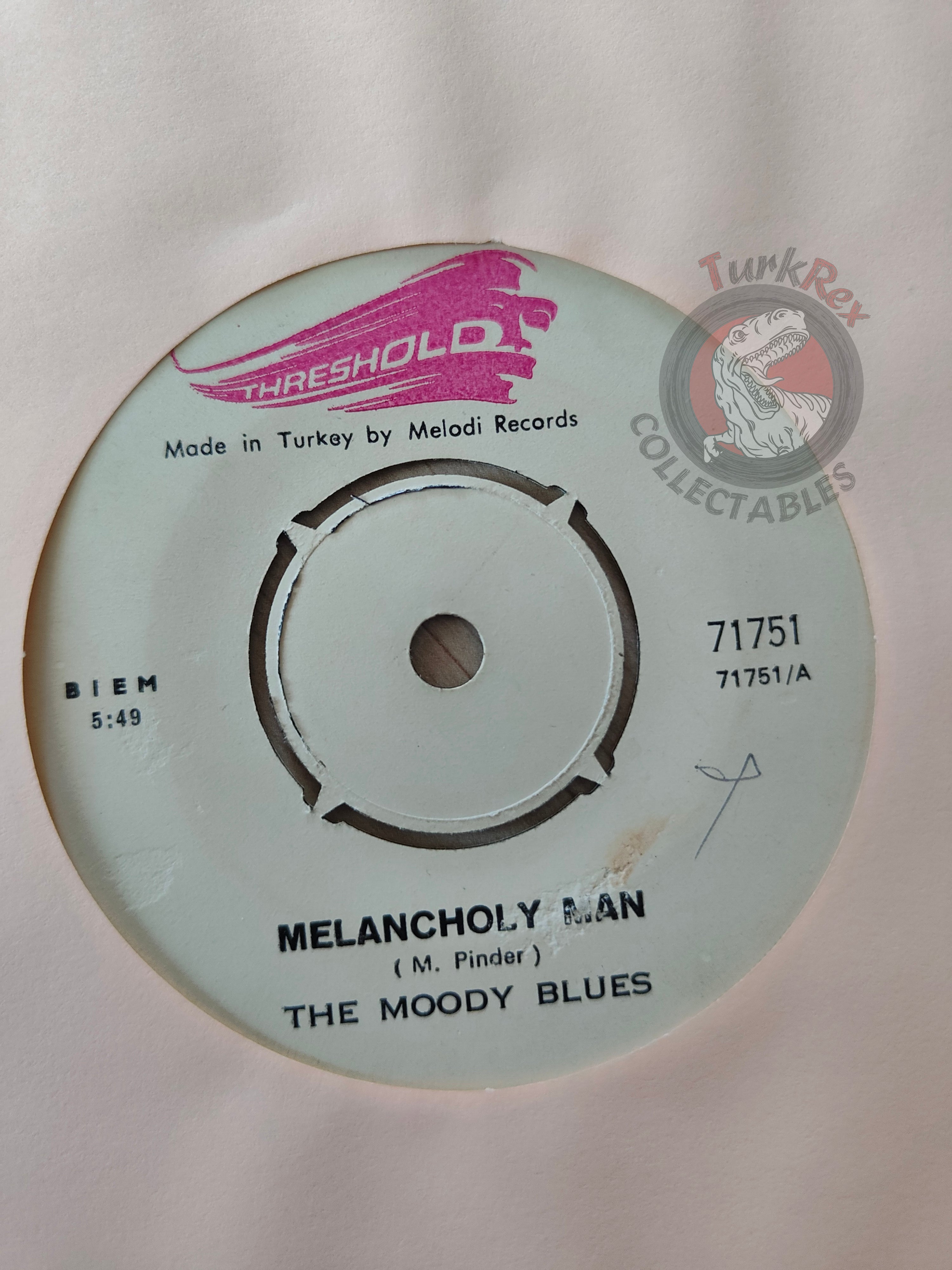The Moody Blues - Melancholy Man 7" Turkish Pressing Vinyl Turkey Edition 2