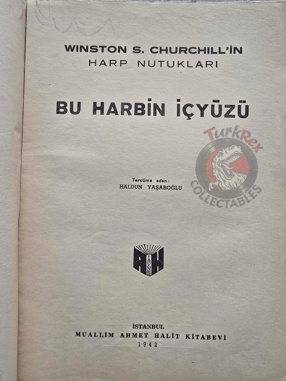 Winston S. Churchill's War Speeches 1942 Turkish Book Turkey WW2 World Two