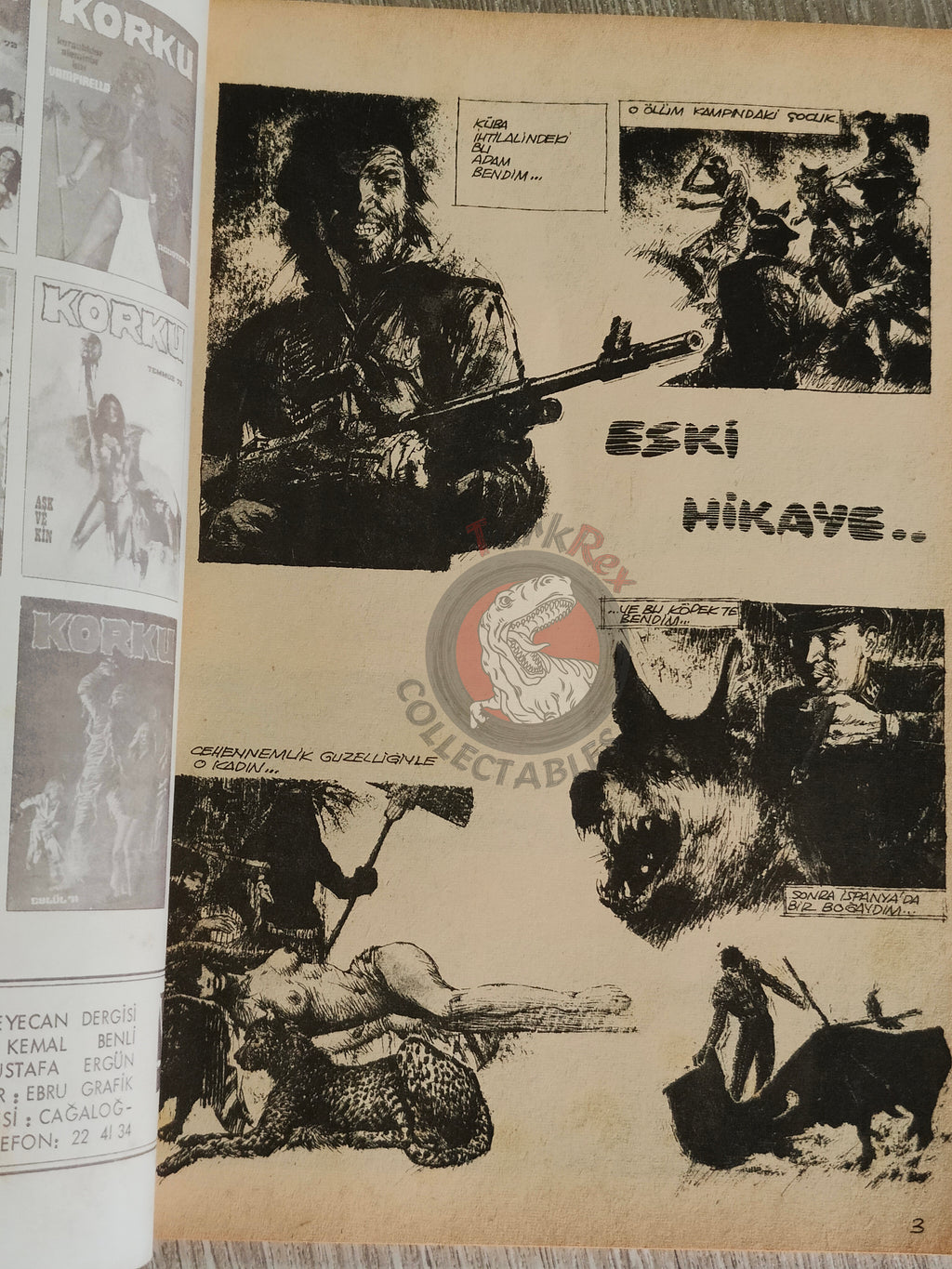 Korku September 1974 Frank Frazetta’s Vampirella #1 Cover Turkish Turkey Comic