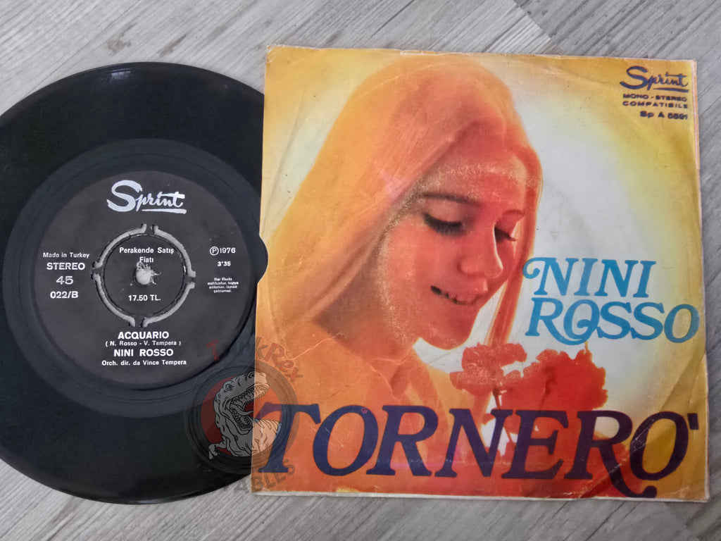 Nini Rosso – Tornerò / Acquario 7" Turkish Pressing Vinyl Turkey Edition