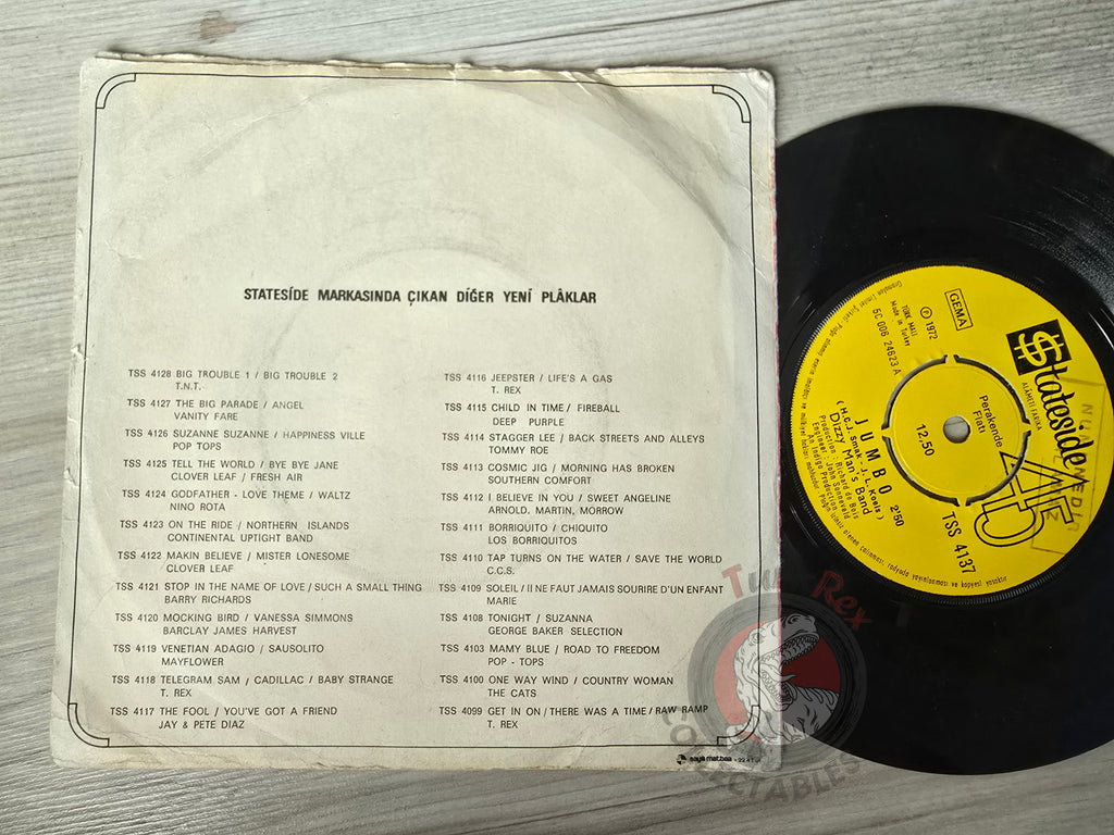 Dizzy Man's Band – Jumbo 7" Turkish Pressing Vinyl Turkey Edition