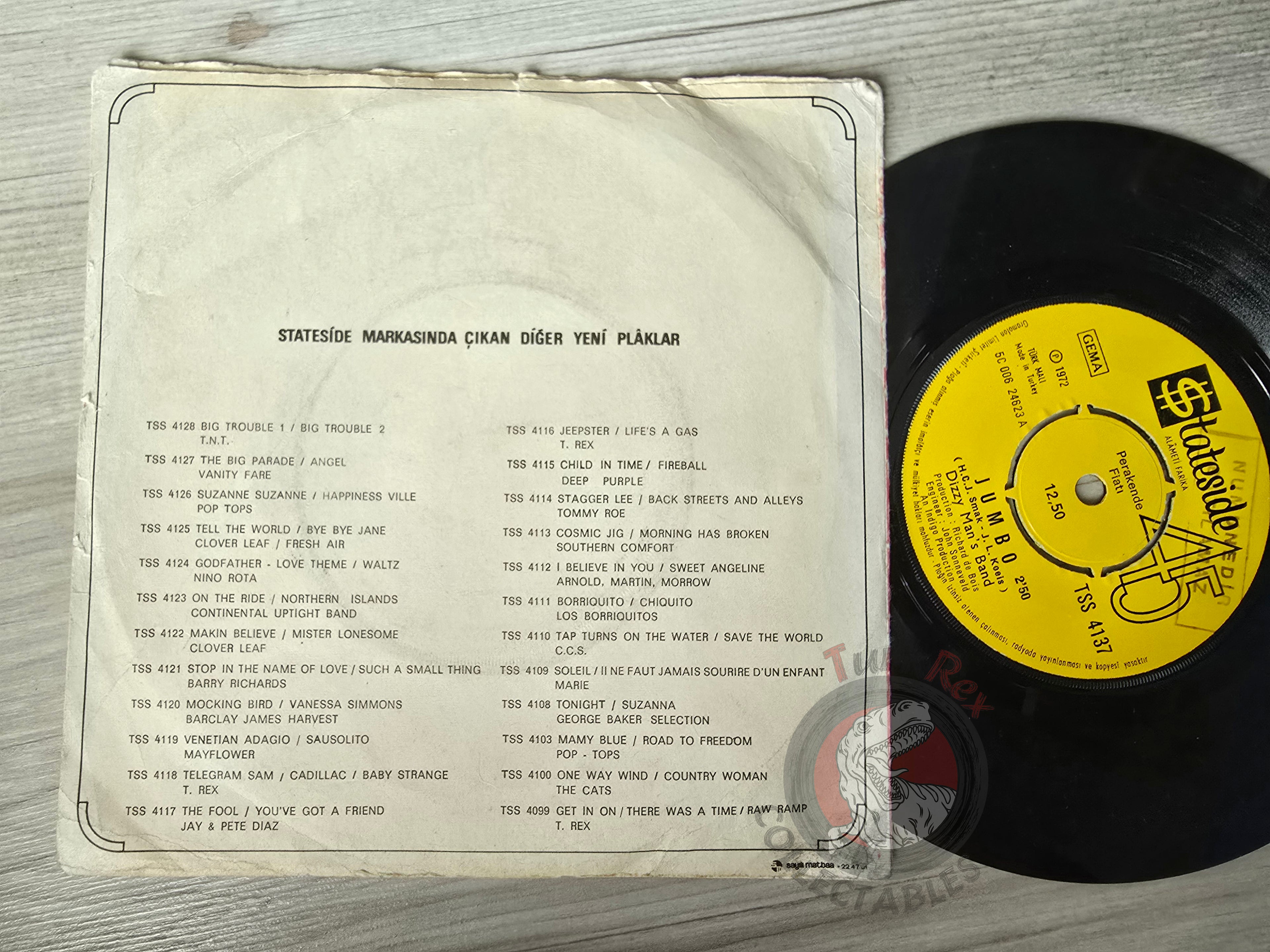 Dizzy Man's Band – Jumbo 7" Turkish Pressing Vinyl Turkey Edition