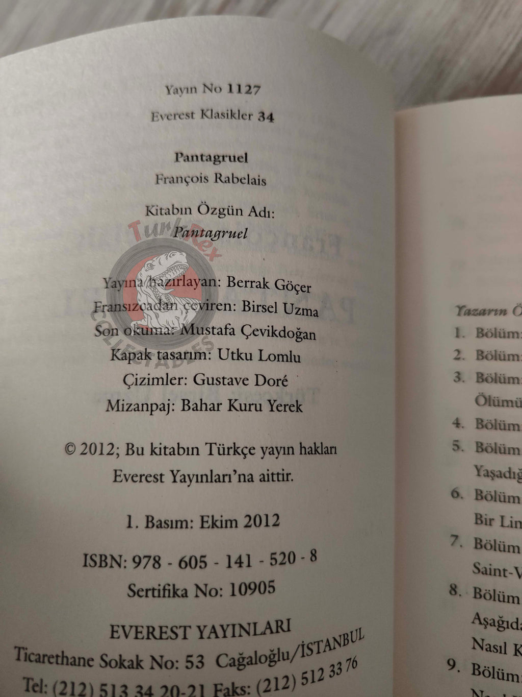 François Rabelais – Pantagruel 2012 Turkish Book Turkey Illustrated Gustave Dore