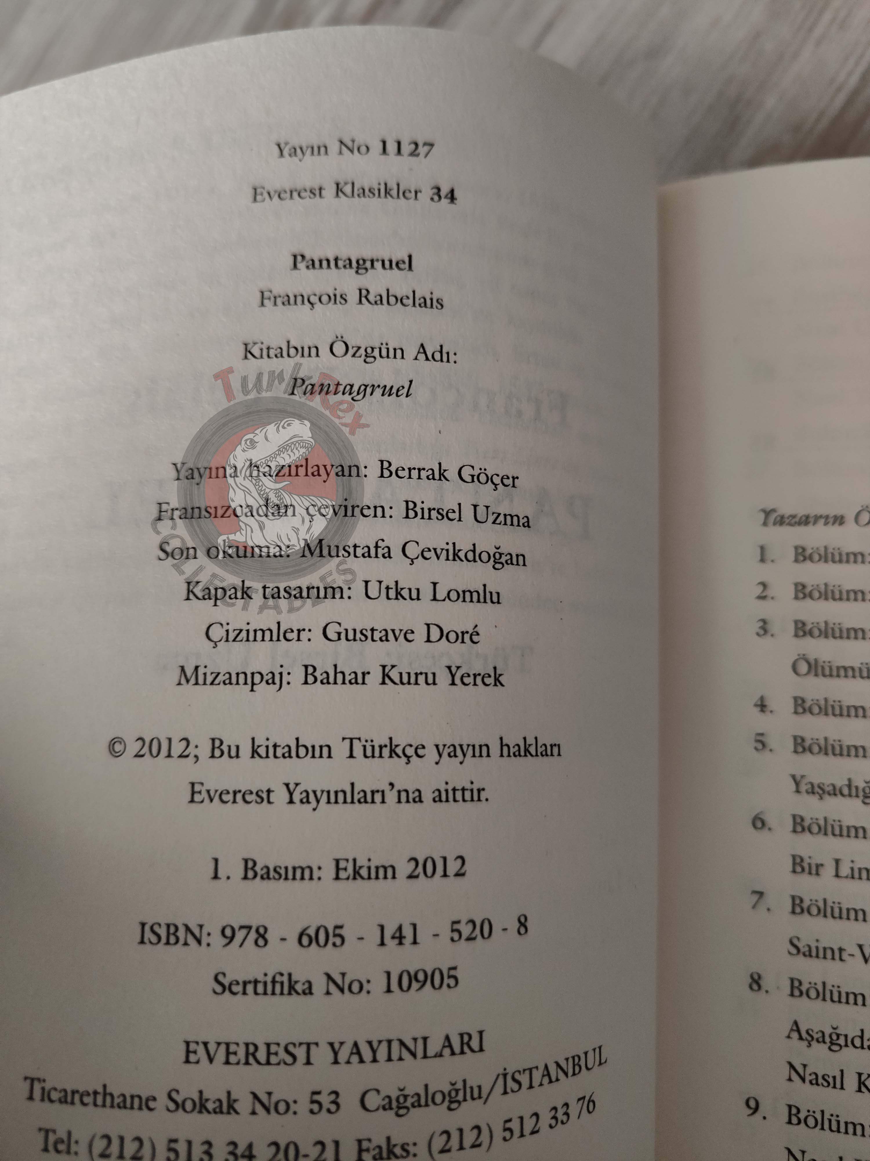 François Rabelais – Pantagruel 2012 Turkish Book Turkey Illustrated Gustave Dore