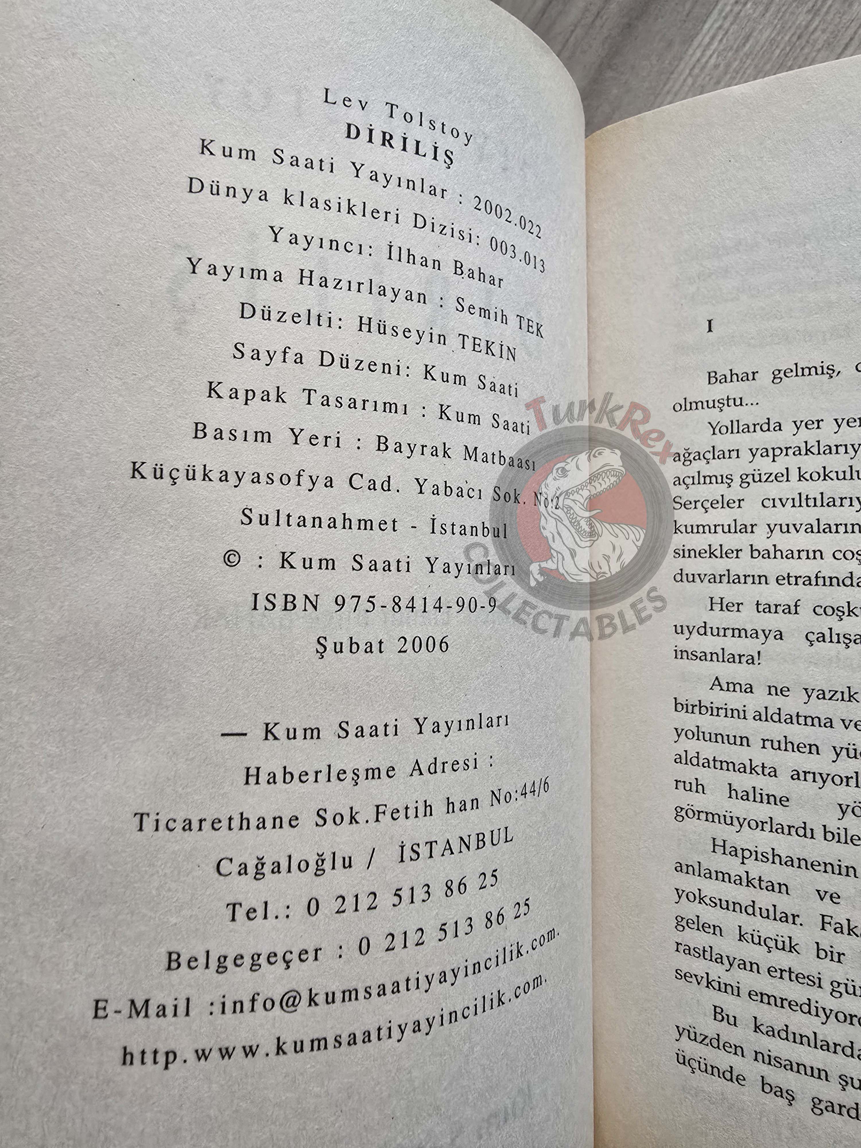 Leo Tolstoy – Resurrection 2006 Turkish Book Turkey