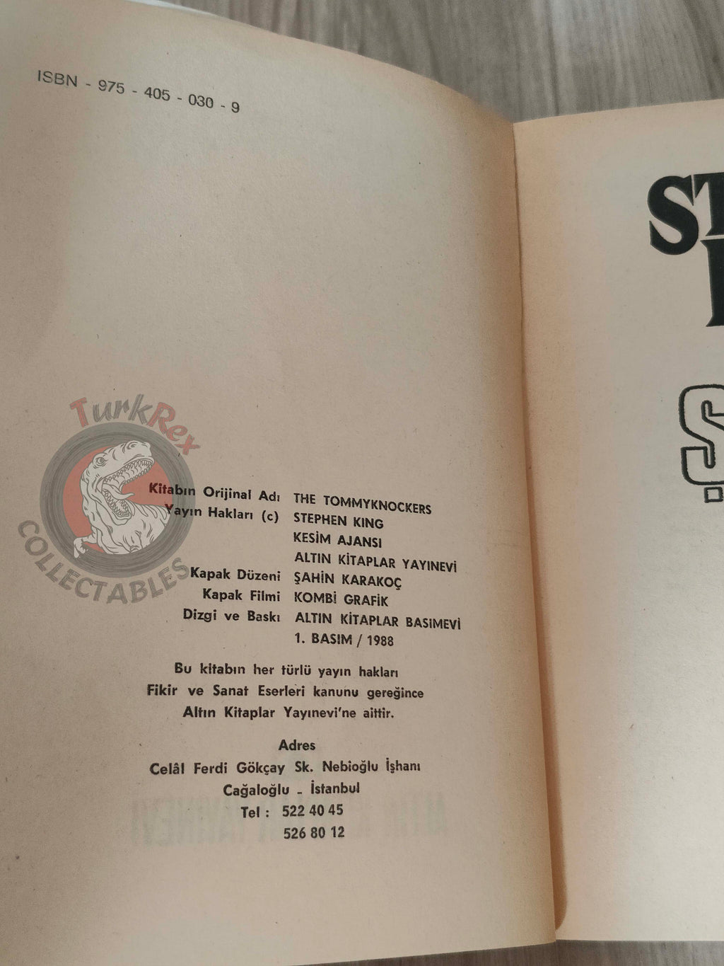 Stephen King – The Tommyknockers 1988 1st Turkish Book Turkey