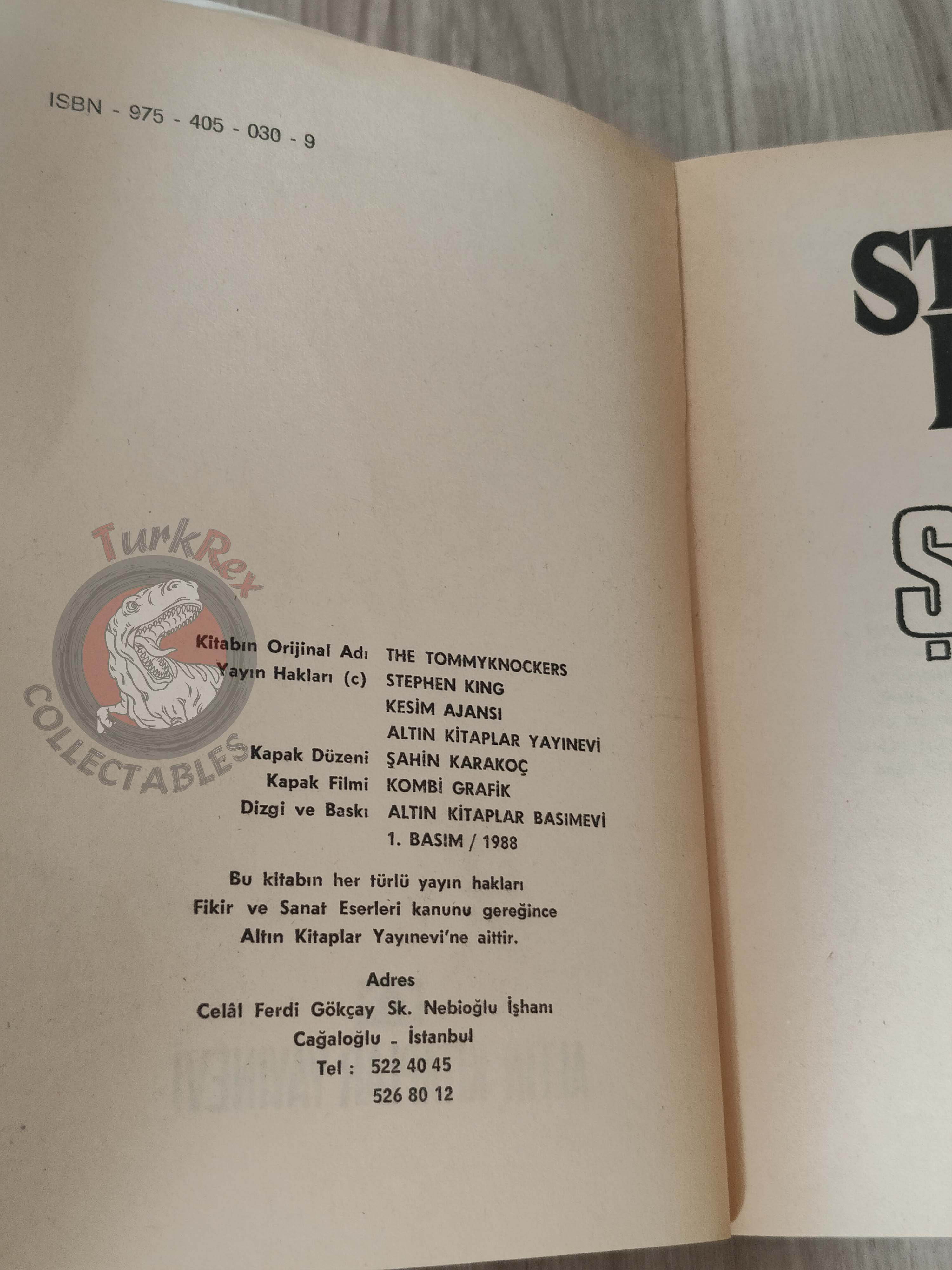 Stephen King – The Tommyknockers 1988 1st Turkish Book Turkey
