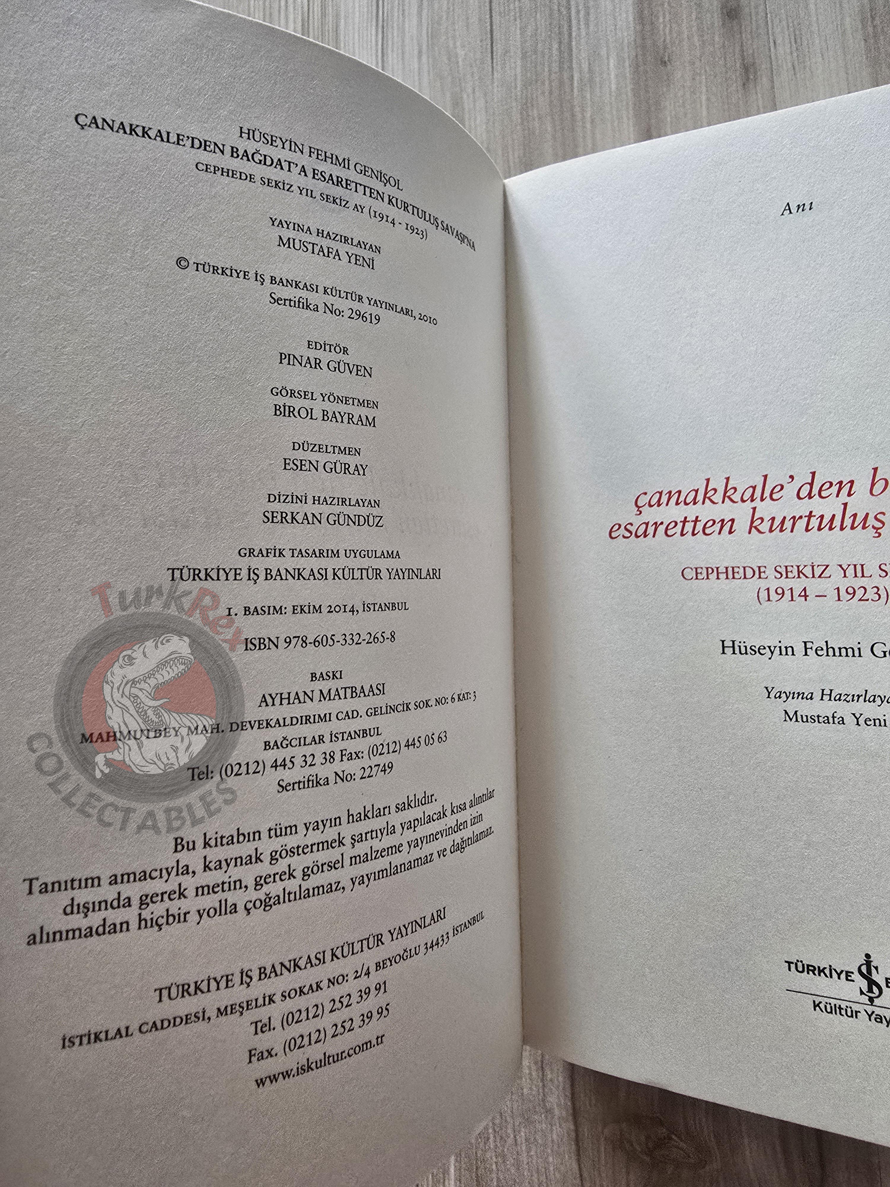 From Gallipoli to Baghdad, Captivity to the War of Independence 2014 Turkish Book Turkey WW1